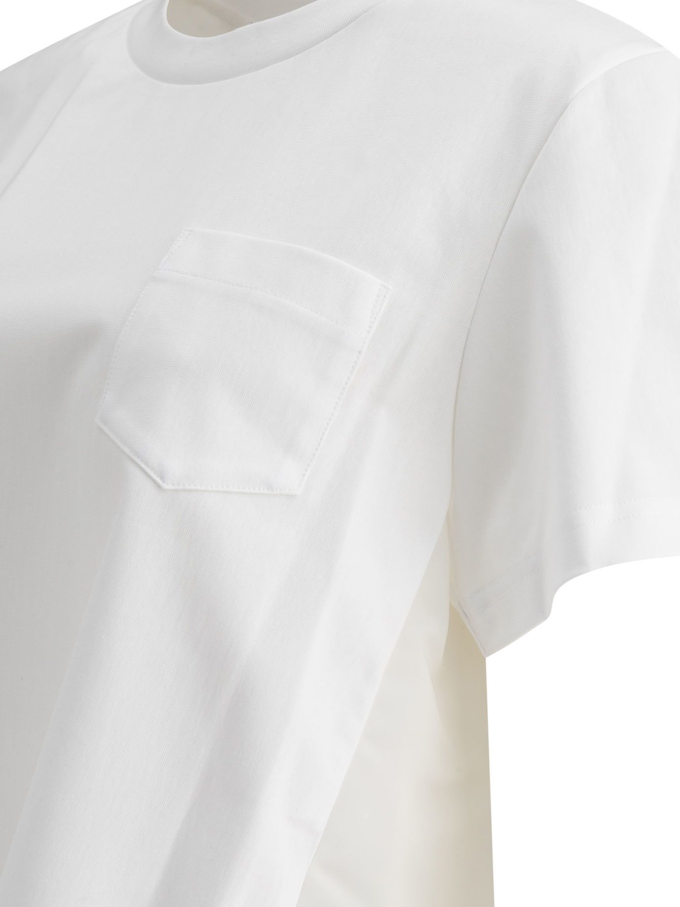 Sacai Cotton Jersey And Nylon Twill T-Shirt Size L / US 10 / IT 46 - 4 Thumbnail