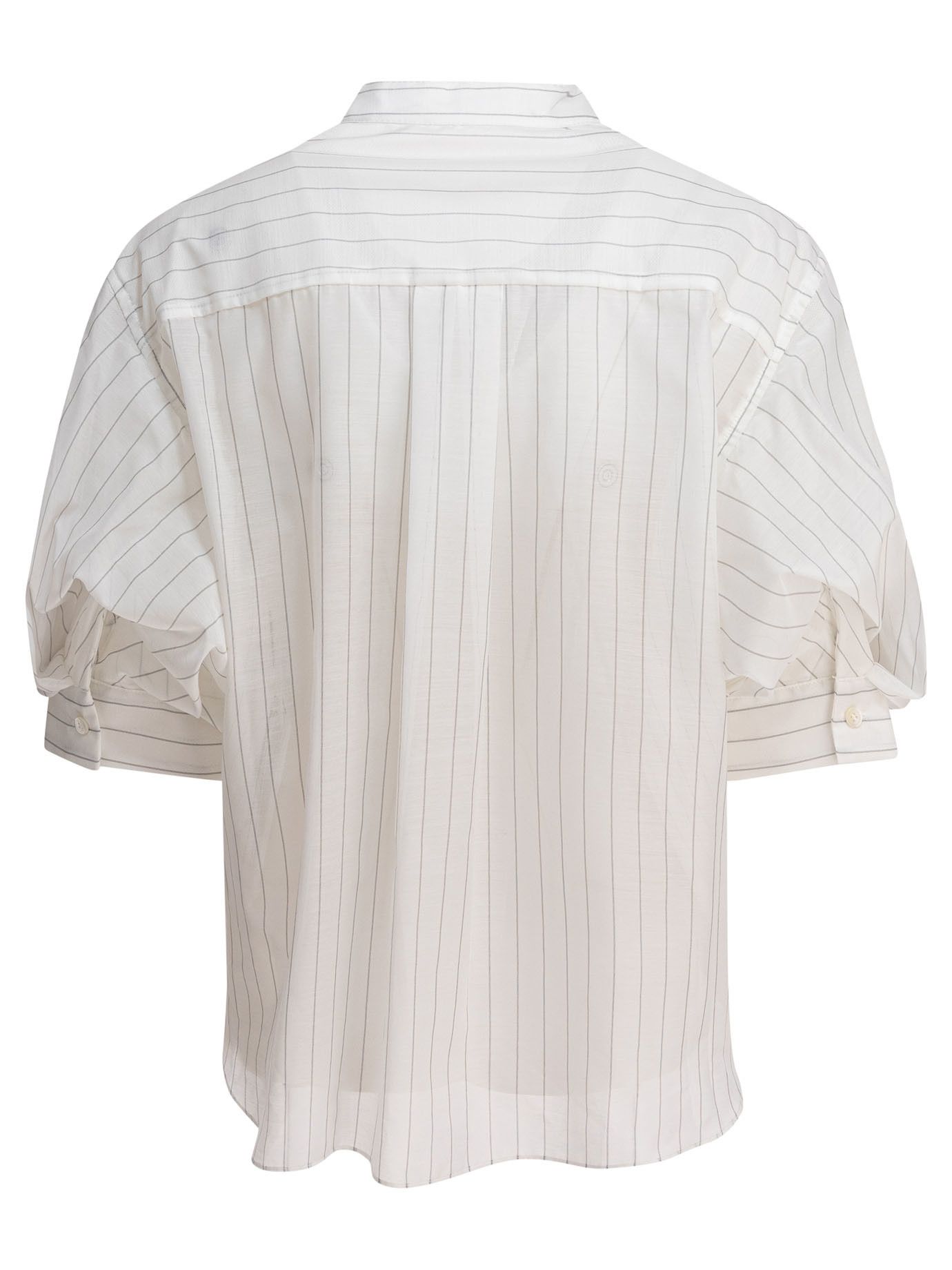 Sacai Spun Organza And Cotton Jersey T-Shirt Size L / US 10 / IT 46 - 2 Thumbnail