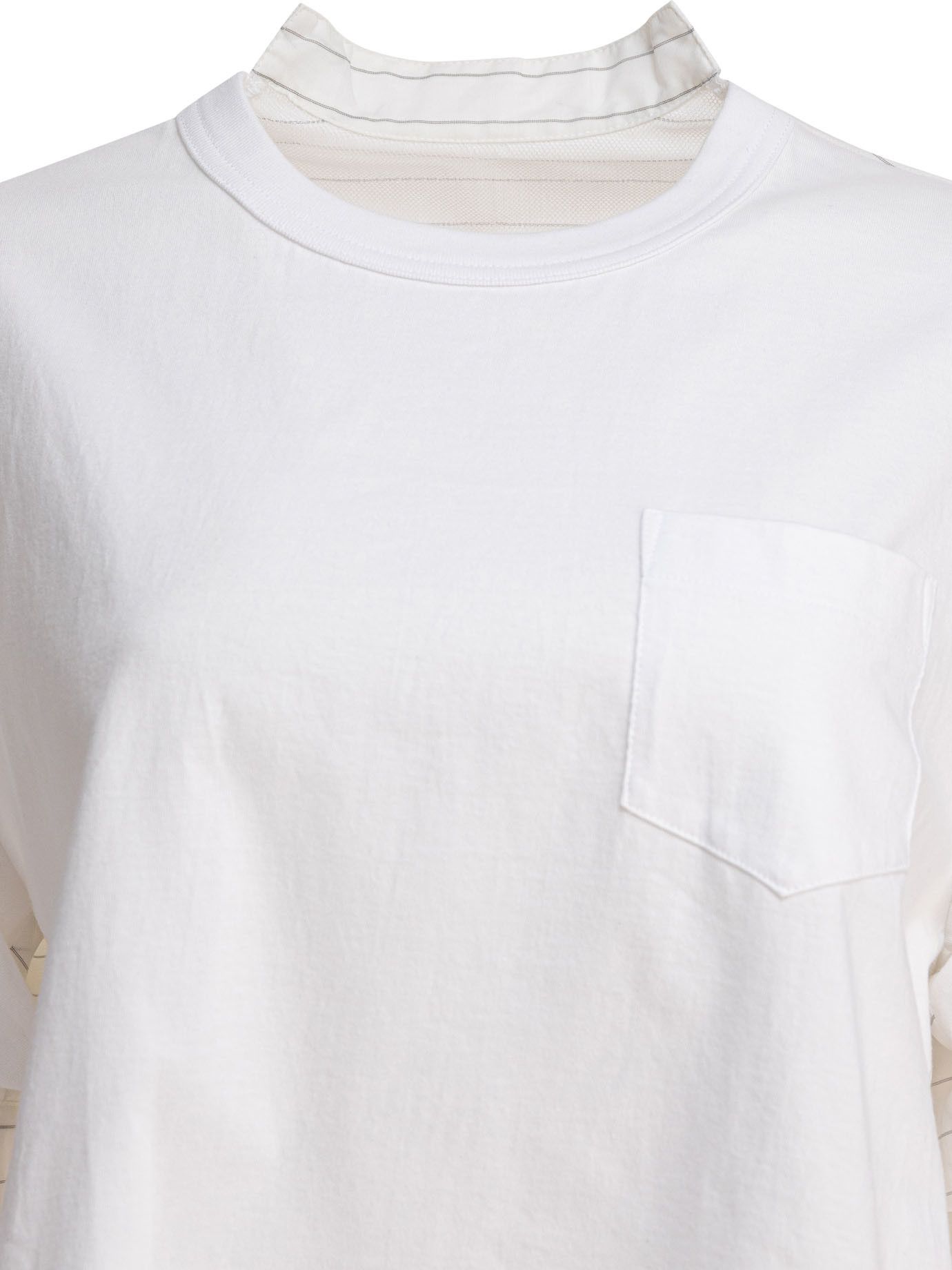 Sacai Spun Organza And Cotton Jersey T-Shirt Size L / US 10 / IT 46 - 3 Thumbnail