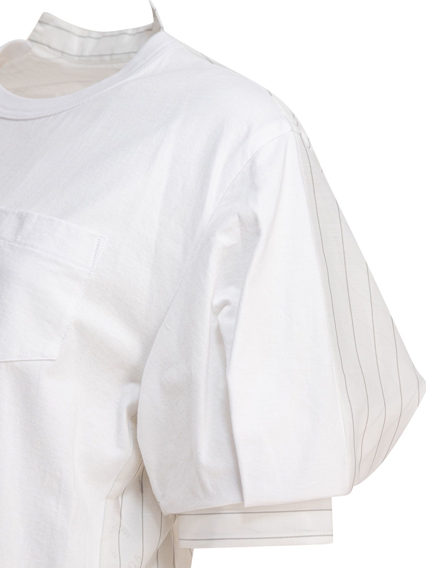 Sacai Spun Organza And Cotton Jersey T-Shirt Size L / US 10 / IT 46 - 4 Thumbnail