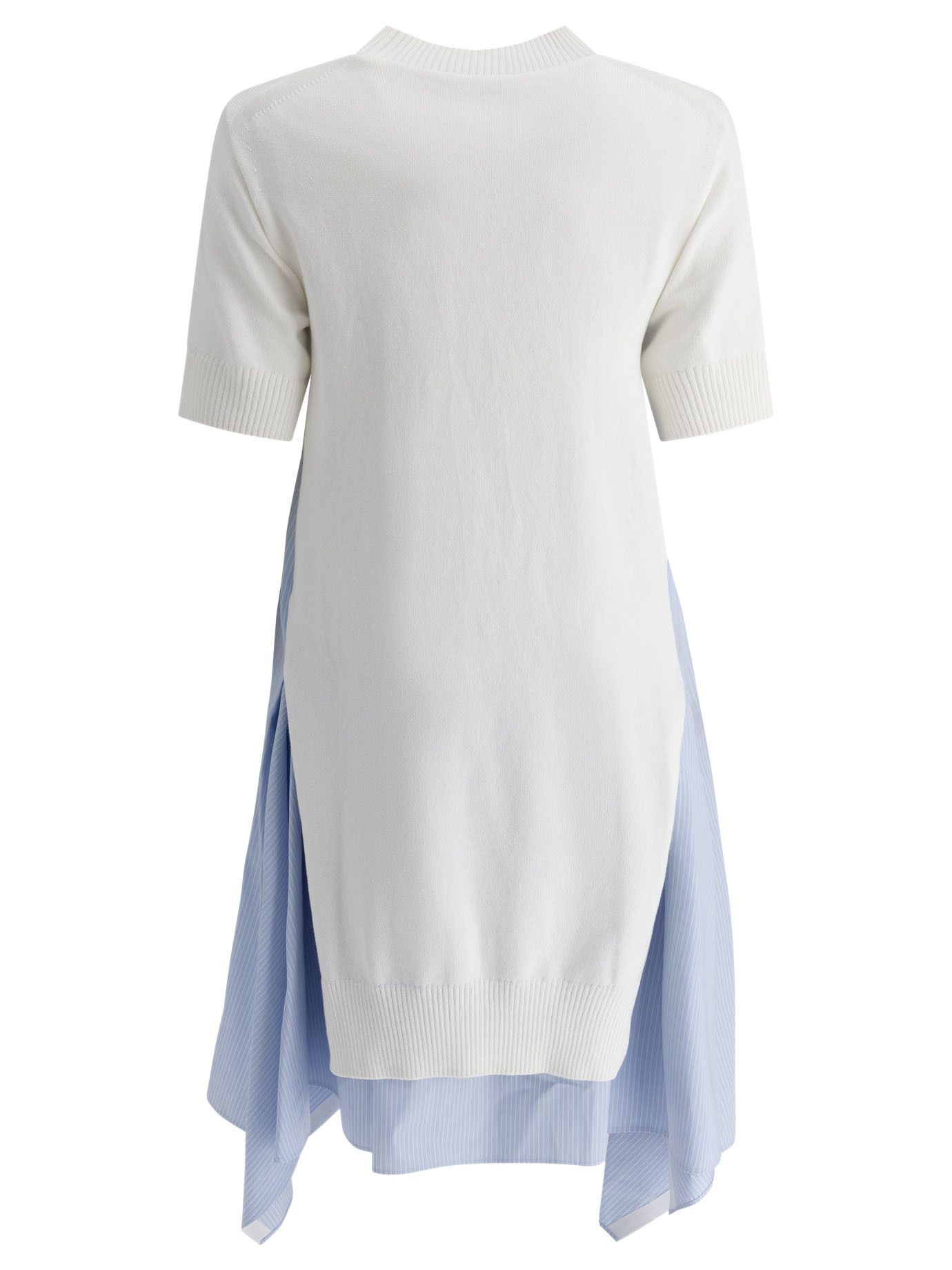 Sacai Cotton And Knit Dress Size L / US 10 / IT 46 - 2 Thumbnail