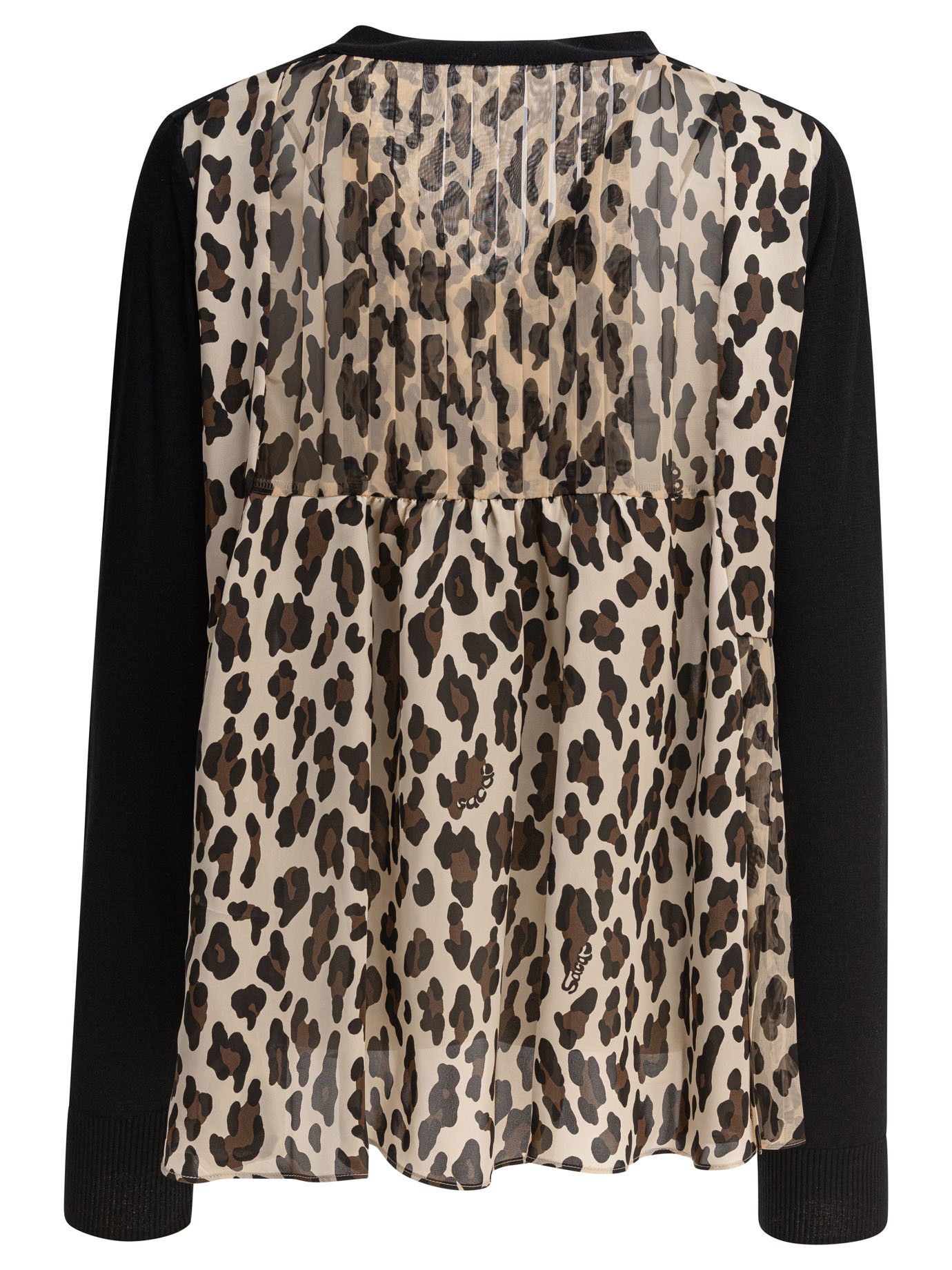 Sacai Leopard Print X Knit Cardigan | Grailed