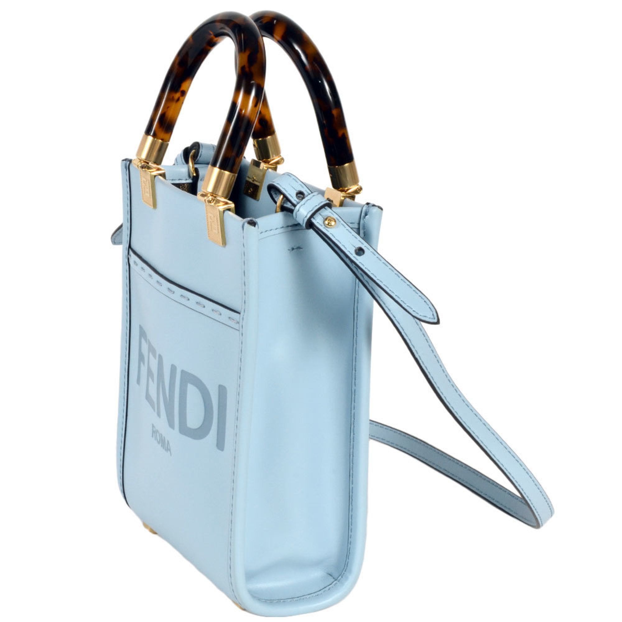Fendi FENDI Sunshine Shopper Mini Handbag Leather 8BS051 Blue Shoulder Bag Women's Size ONE SIZE - 2 Thumbnail