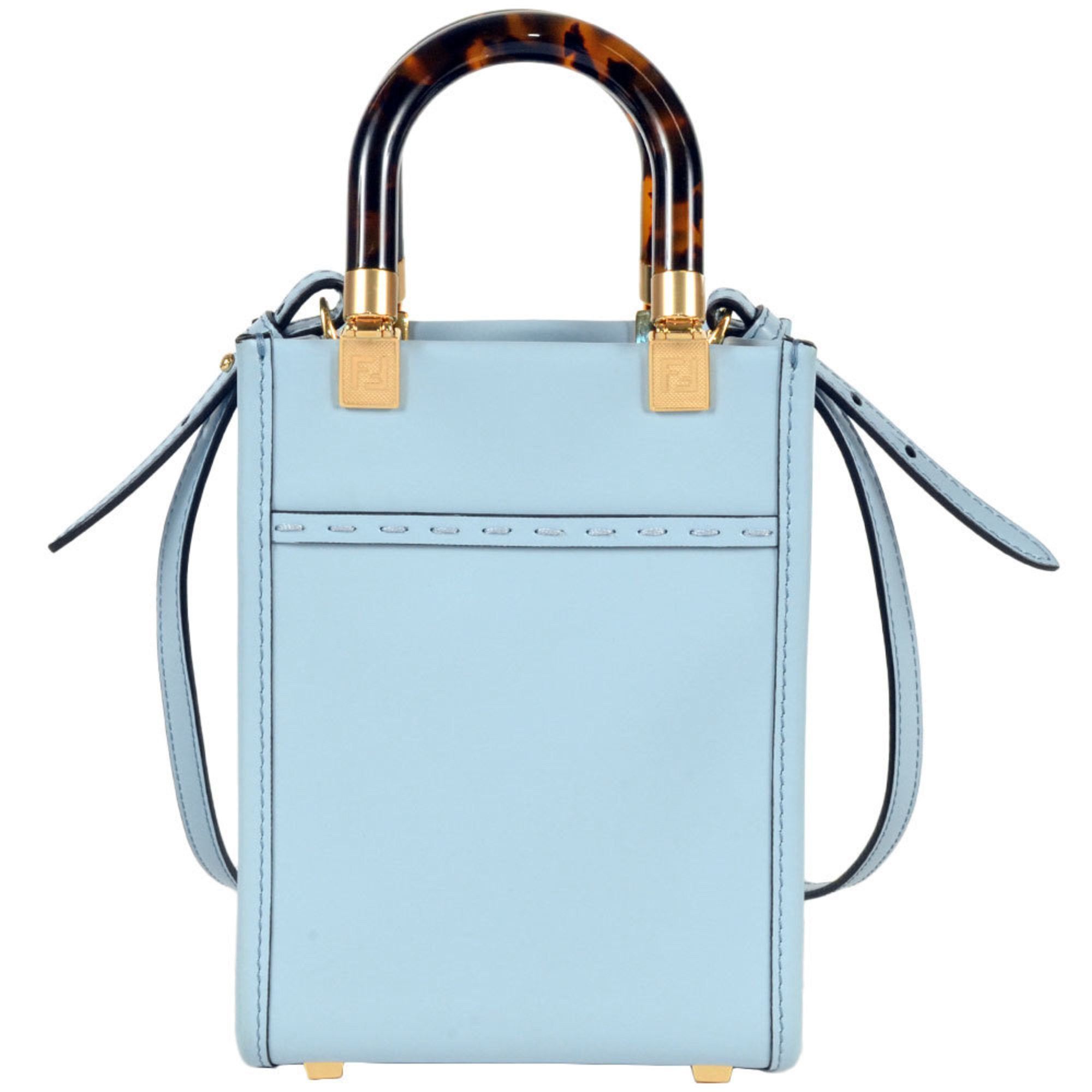 Fendi FENDI Sunshine Shopper Mini Handbag Leather 8BS051 Blue Shoulder Bag Women's Size ONE SIZE - 3 Thumbnail