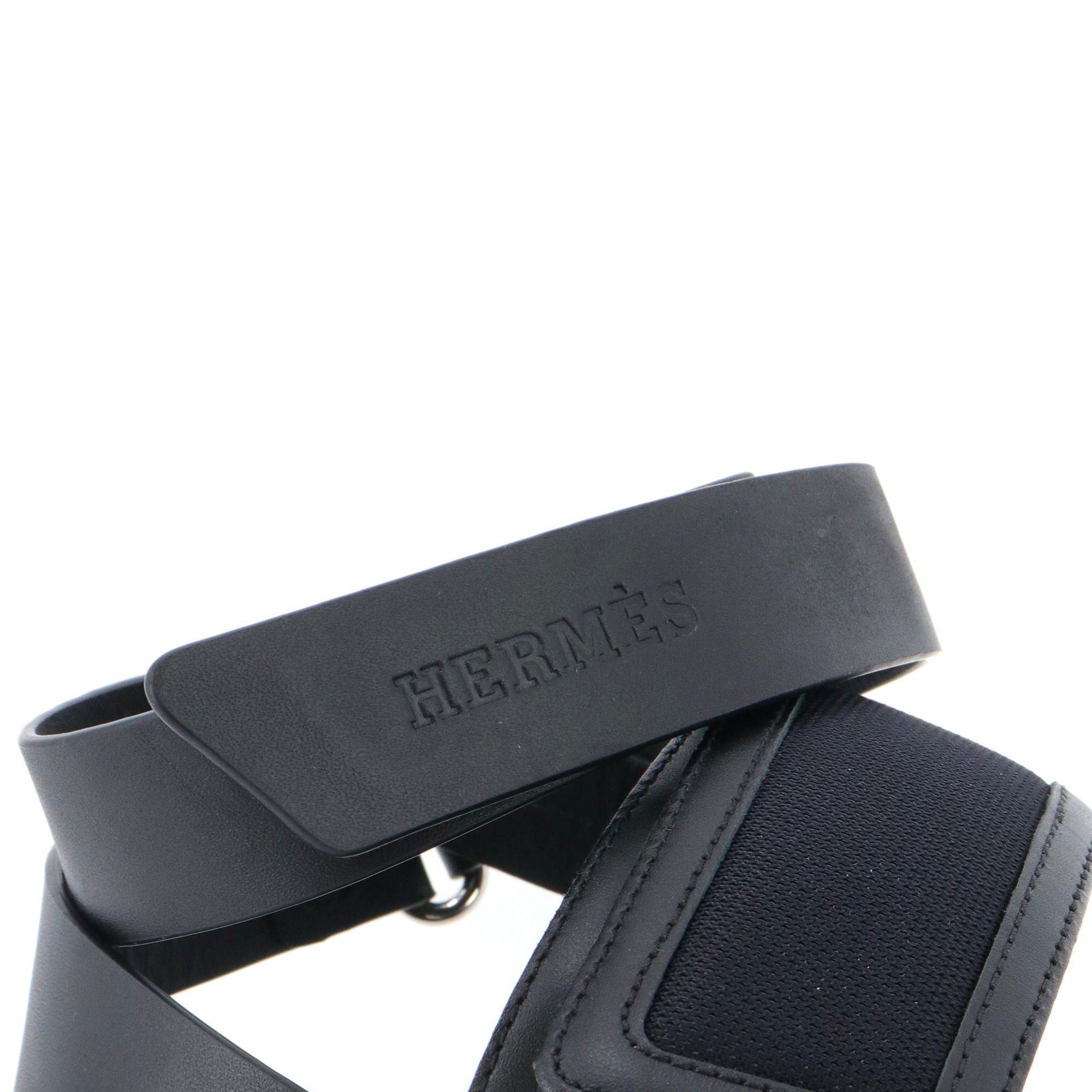 Hermes HERMÈS - Hermès Geek sandals in black leather (Size 38) Size US 7 / IT 37 - 4 Thumbnail