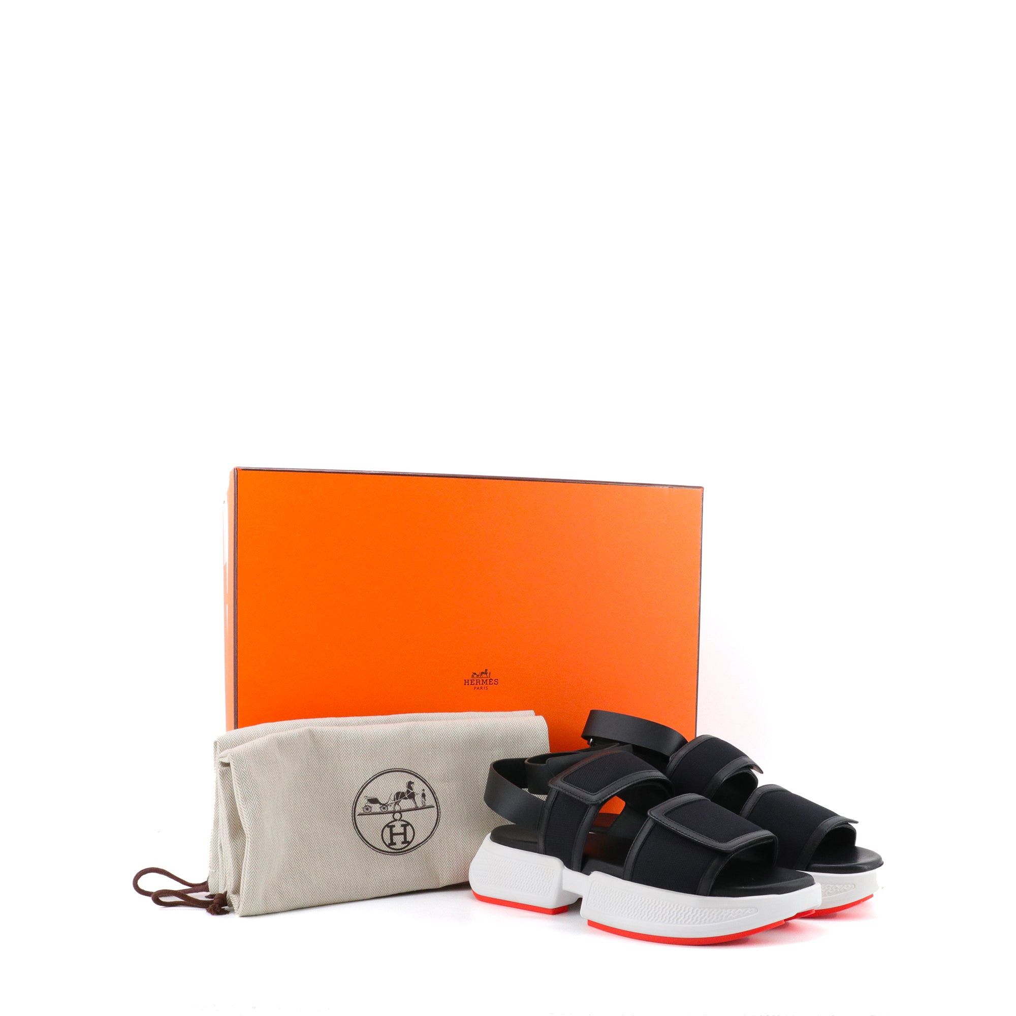 Hermes HERMÈS - Hermès Geek sandals in black leather (Size 38) Size US 7 / IT 37 - 6 Thumbnail