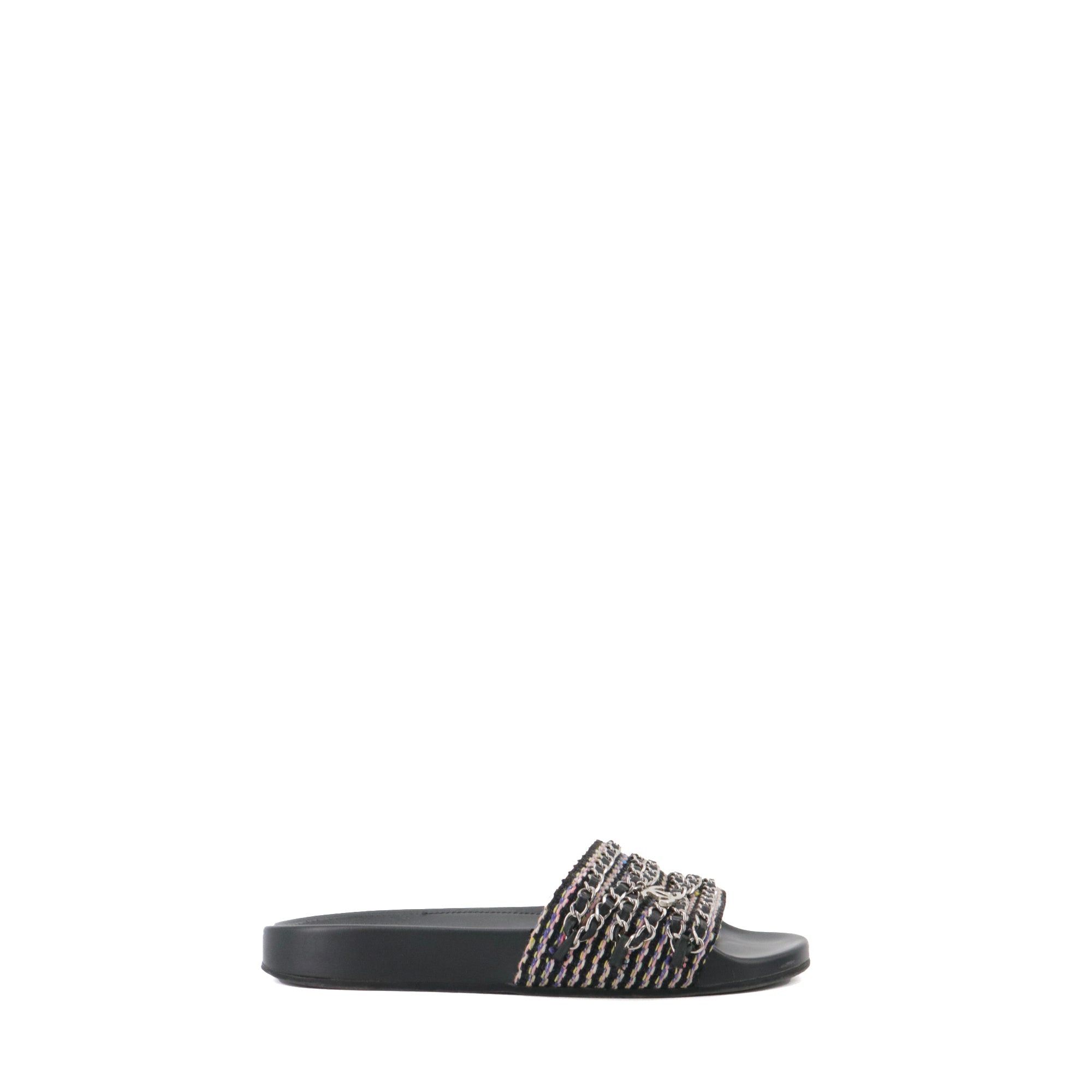 Chanel CHANEL - Chanel Tropiconic sandals in multicolored tweed and leather (Size 38) Size US 7 / IT 37 - 2 Thumbnail