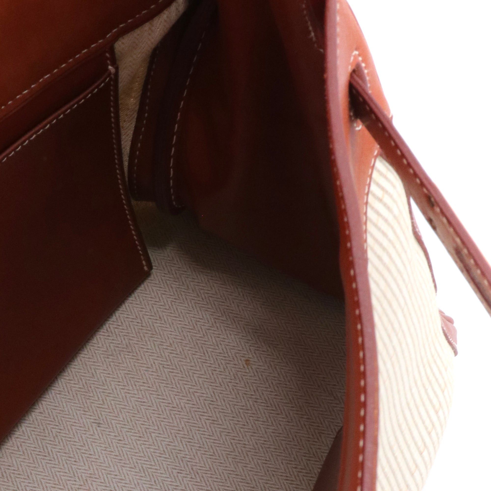 Hermes HERMÈS - Kelly 32 Hermès handbag in barenia leather and nylon Size ONE SIZE - 9 Thumbnail