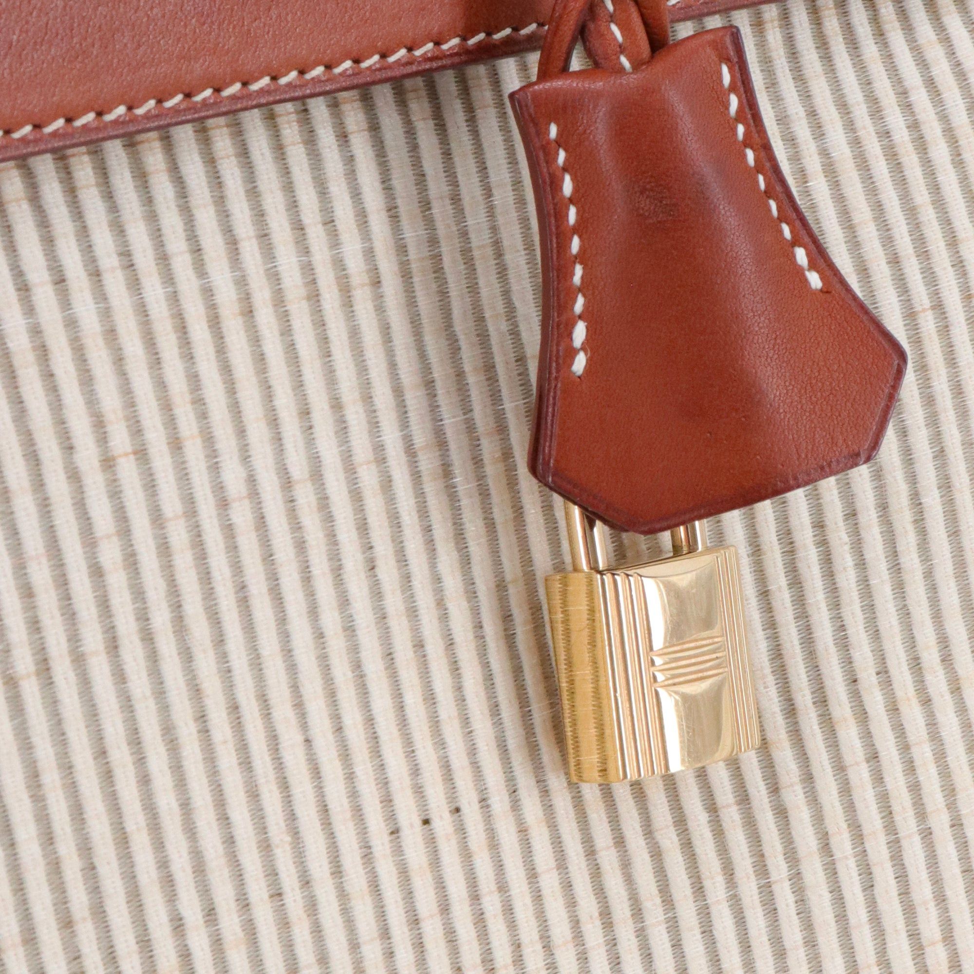 Hermes HERMÈS - Kelly 32 Hermès handbag in barenia leather and nylon Size ONE SIZE - 6 Thumbnail