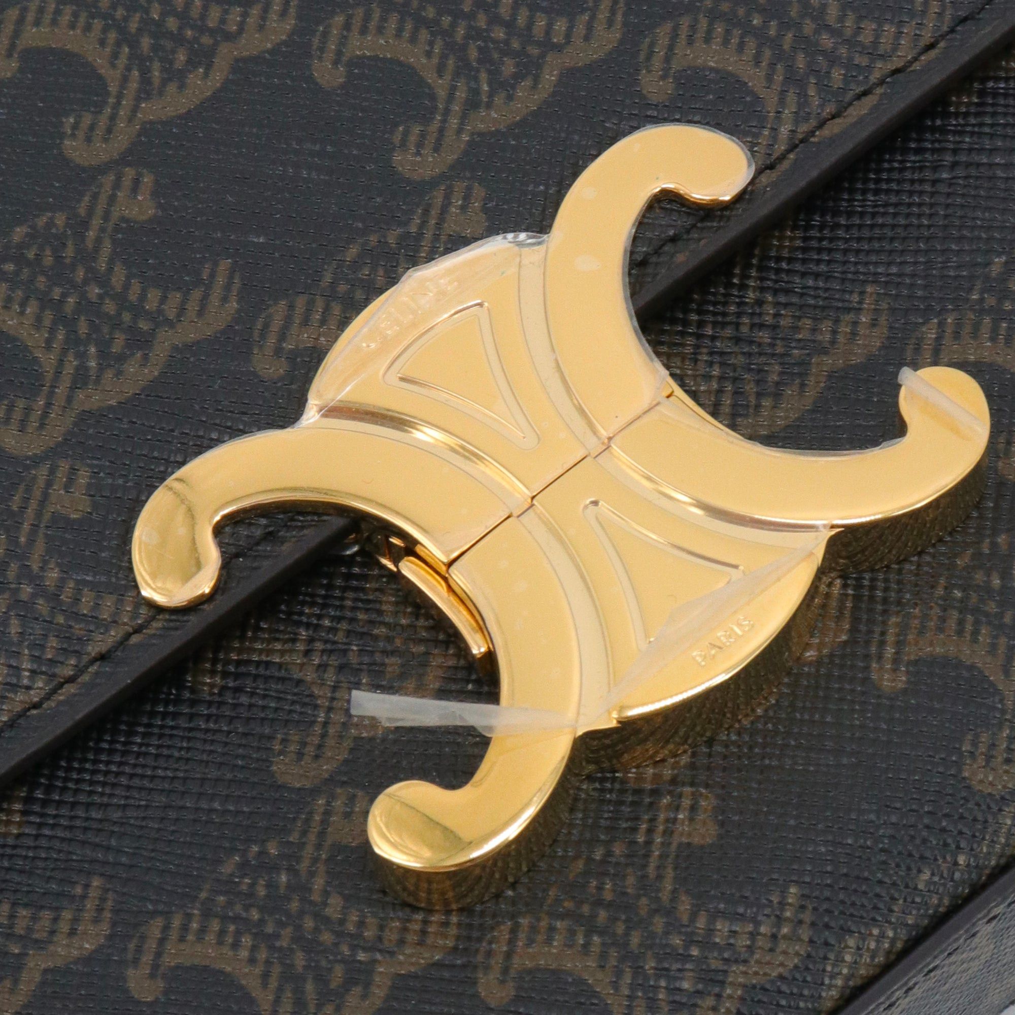 Celine CELINE - Claude Celine shoulder bag in monogrammed Triomphe coated canvas Size ONE SIZE - 4 Thumbnail