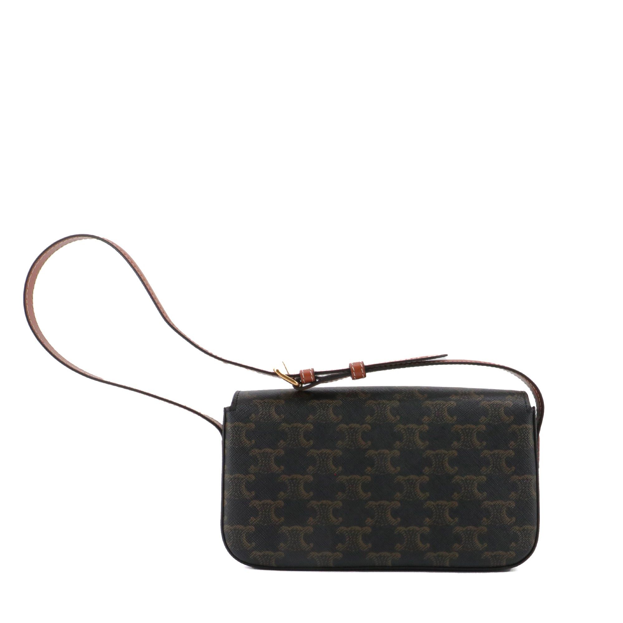 Celine CELINE - Claude Celine shoulder bag in monogrammed Triomphe coated canvas Size ONE SIZE - 2 Thumbnail