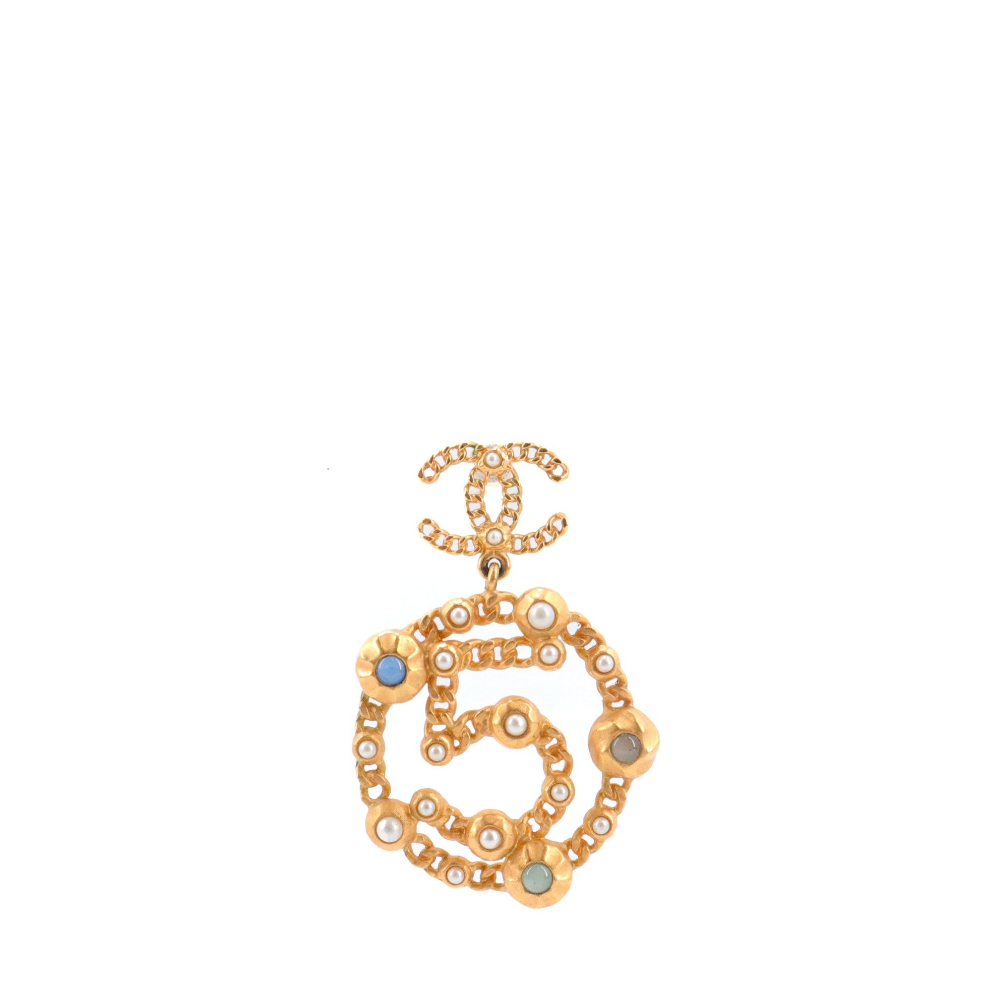 Chanel CHANEL - Chanel 5 earrings in gold metal Size ONE SIZE - 2 Thumbnail