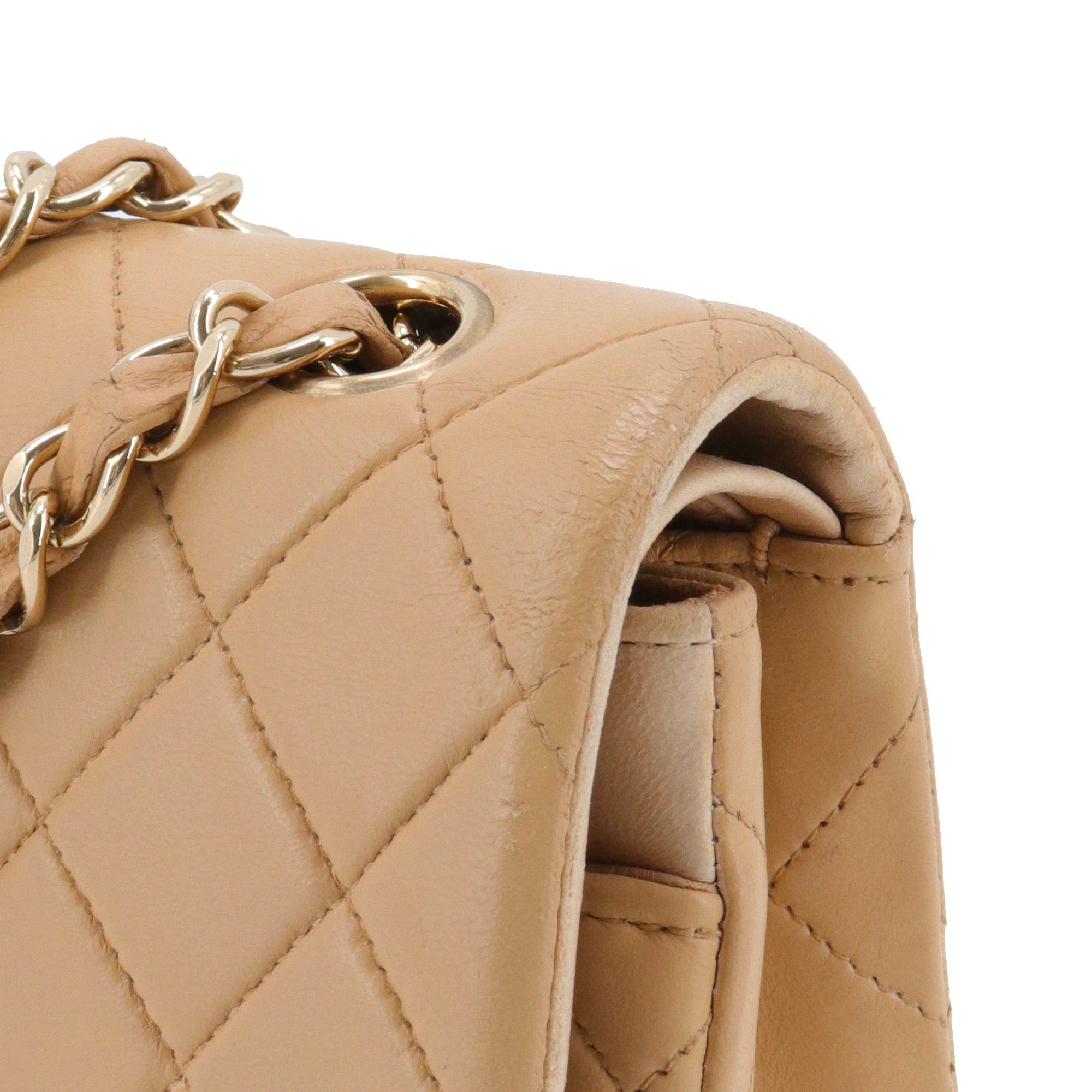 Chanel CHANEL - Chanel Classic/Timeless small handbag in vintage beige smooth leather Size ONE SIZE - 7 Thumbnail