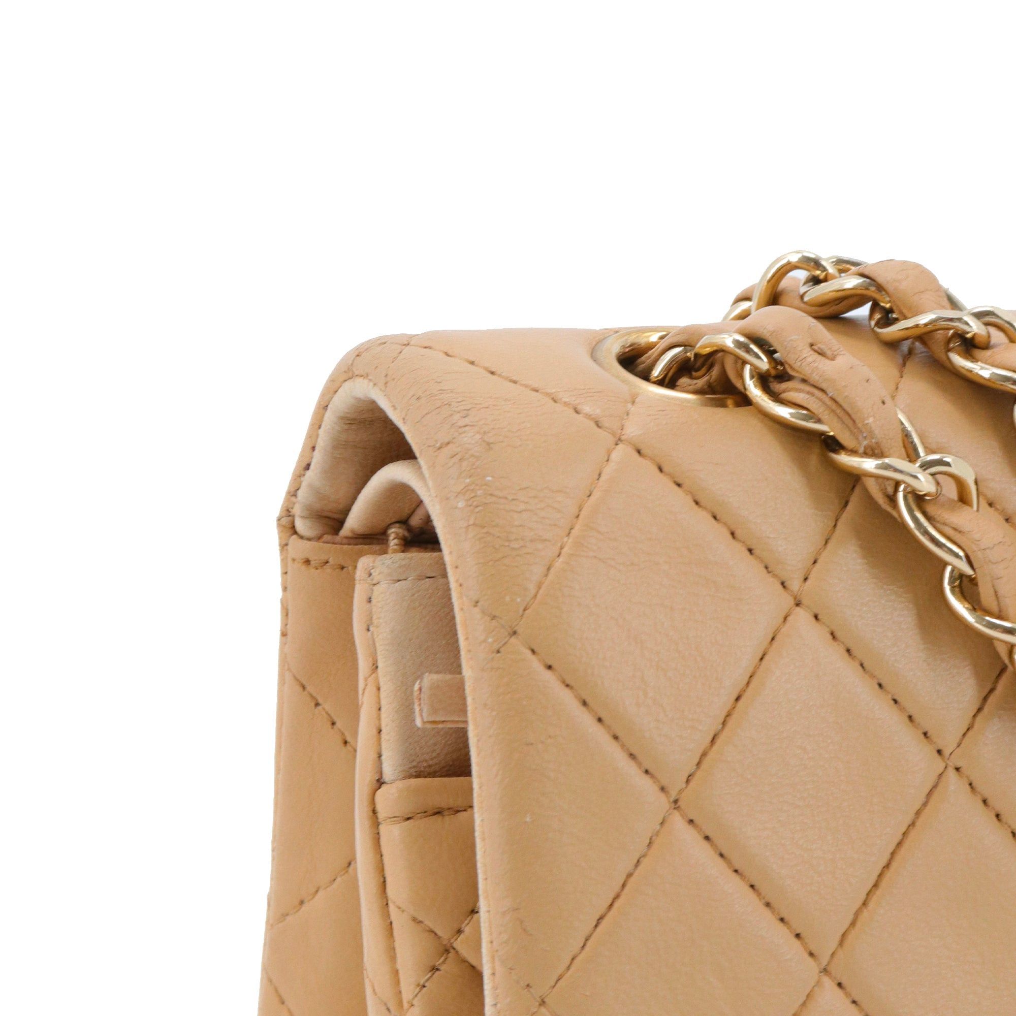 Chanel CHANEL - Chanel Classic/Timeless small handbag in vintage beige smooth leather Size ONE SIZE - 6 Thumbnail