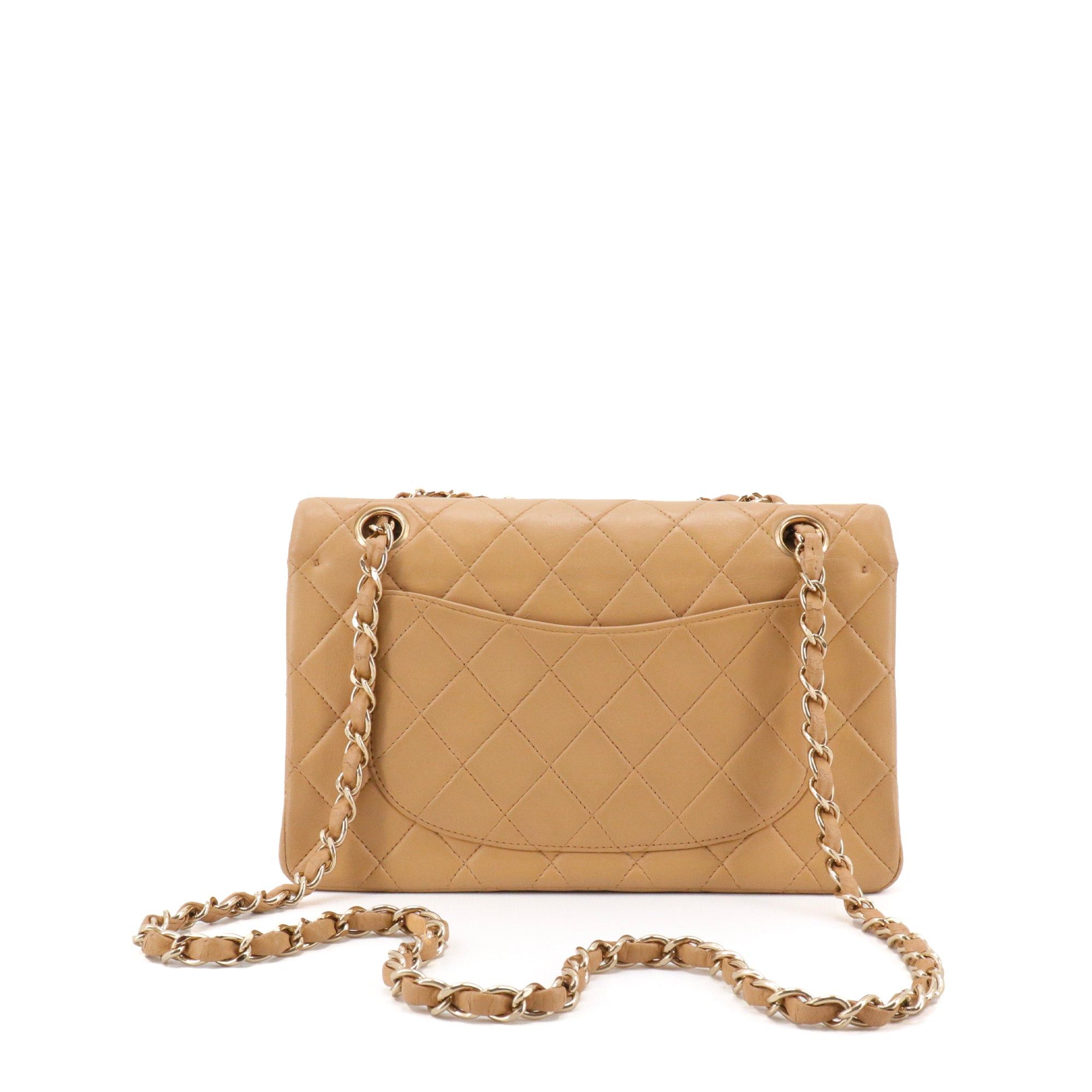 Chanel CHANEL - Chanel Classic/Timeless small handbag in vintage beige smooth leather Size ONE SIZE - 3 Thumbnail