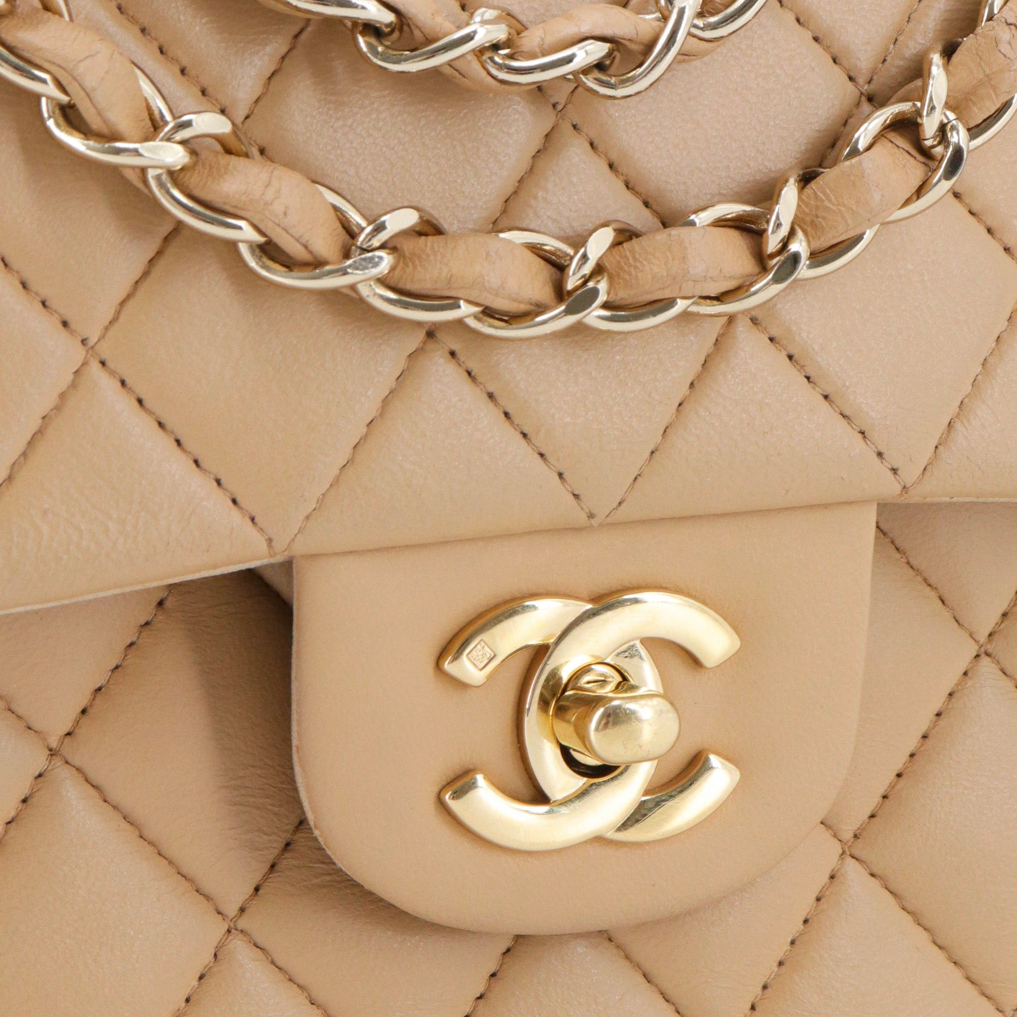 Chanel CHANEL - Chanel Classic/Timeless small handbag in vintage beige smooth leather Size ONE SIZE - 5 Thumbnail