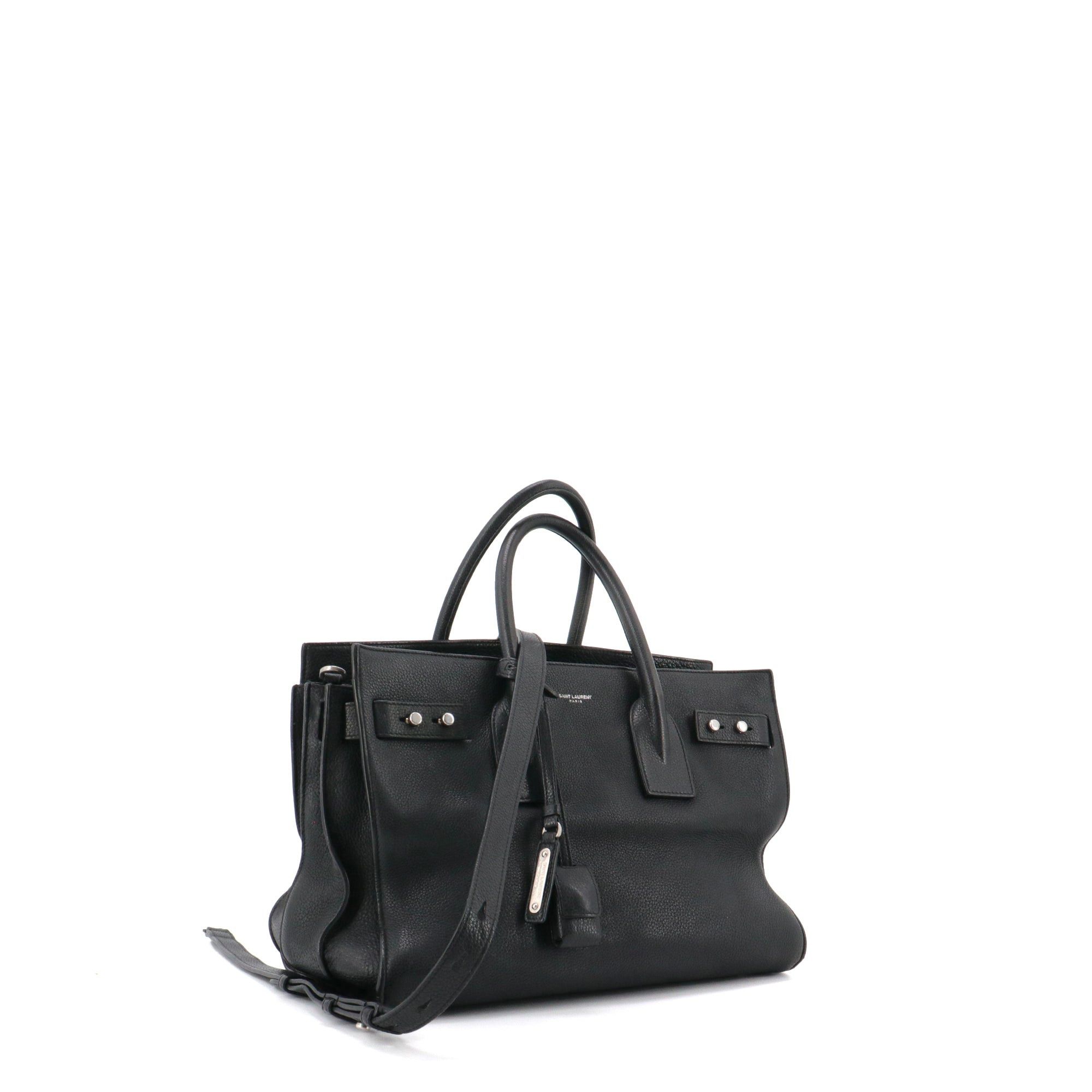 Saint Laurent Paris SAINT LAURENT - Small Saint Laurent Day Bag in black grained leather Size ONE SIZE - 2 Thumbnail