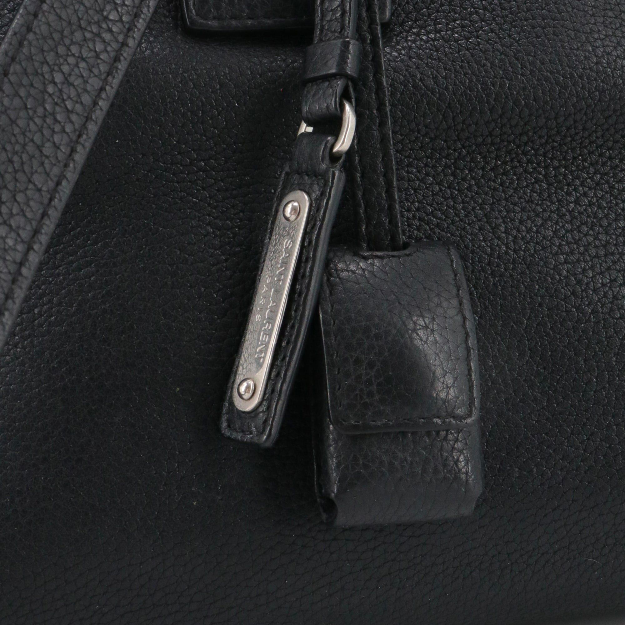 Saint Laurent Paris SAINT LAURENT - Small Saint Laurent Day Bag in black grained leather Size ONE SIZE - 6 Thumbnail