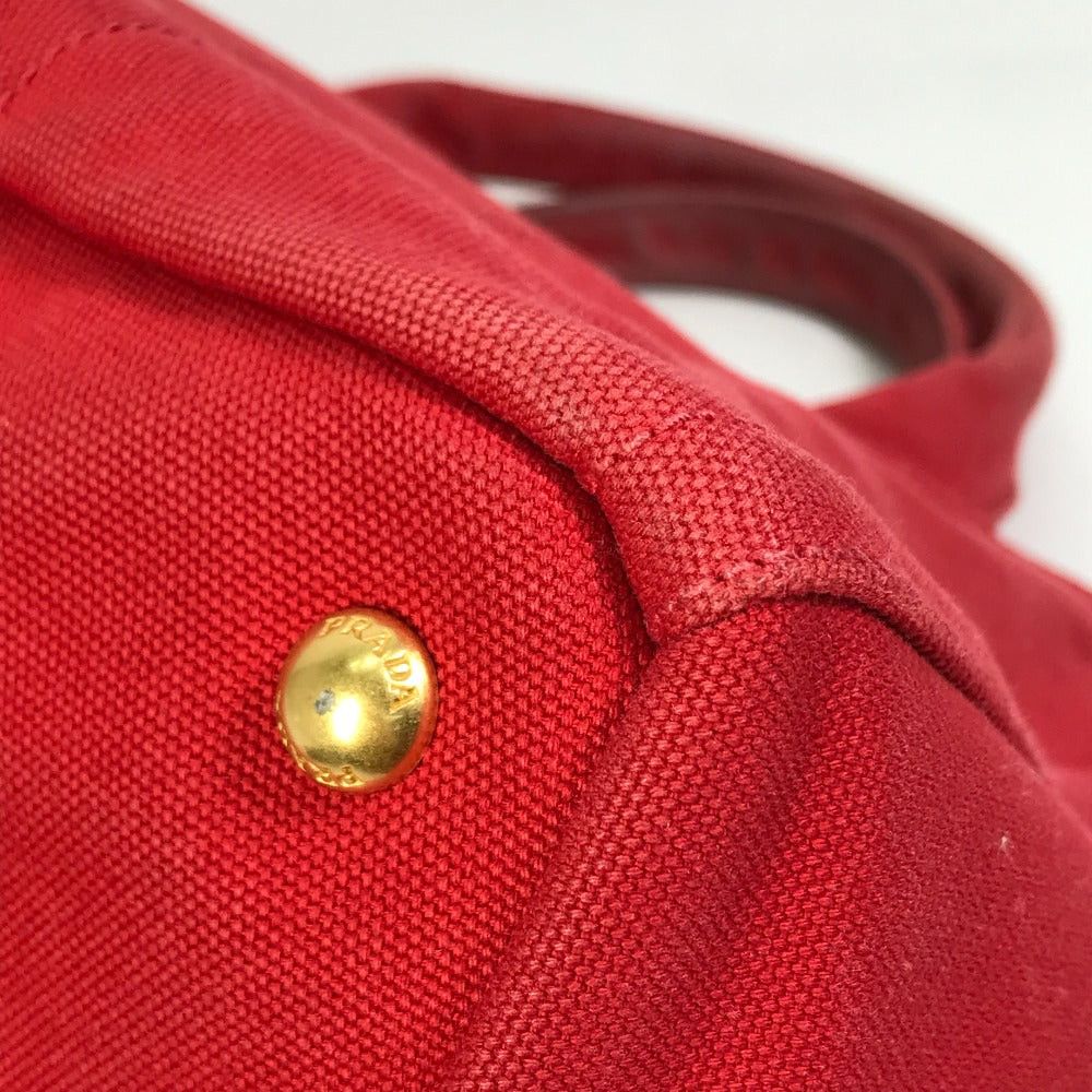 Prada Prada Triangle Logo Plate Canapa Gm Bijoux Handbag Tote Bag Canvas Women Red Size ONE SIZE - 9 Thumbnail