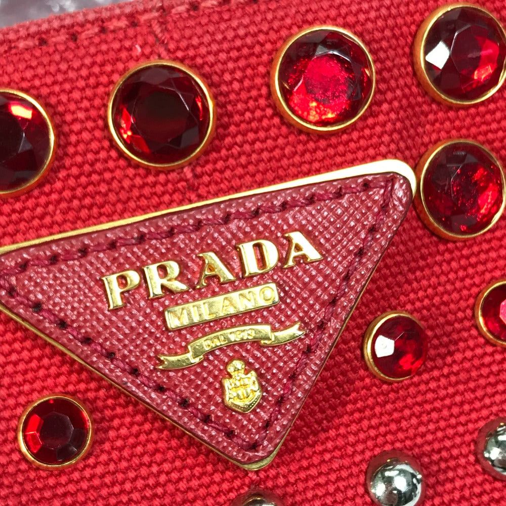 Prada Prada Triangle Logo Plate Canapa Gm Bijoux Handbag Tote Bag Canvas Women Red Size ONE SIZE - 12 Thumbnail
