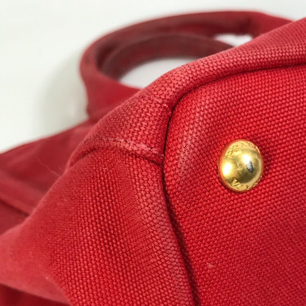 Prada Prada Triangle Logo Plate Canapa Gm Bijoux Handbag Tote Bag Canvas Women Red Size ONE SIZE - 8 Thumbnail