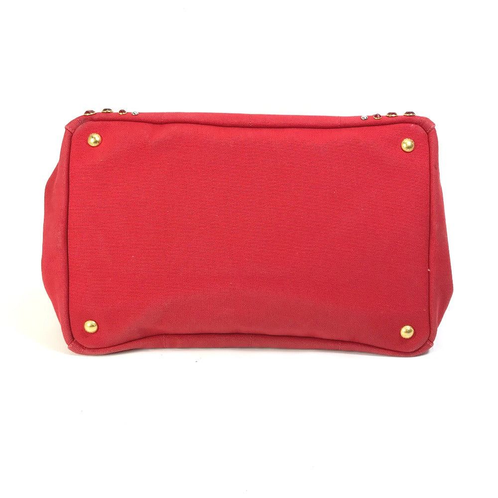Prada Prada Triangle Logo Plate Canapa Gm Bijoux Handbag Tote Bag Canvas Women Red Size ONE SIZE - 5 Thumbnail
