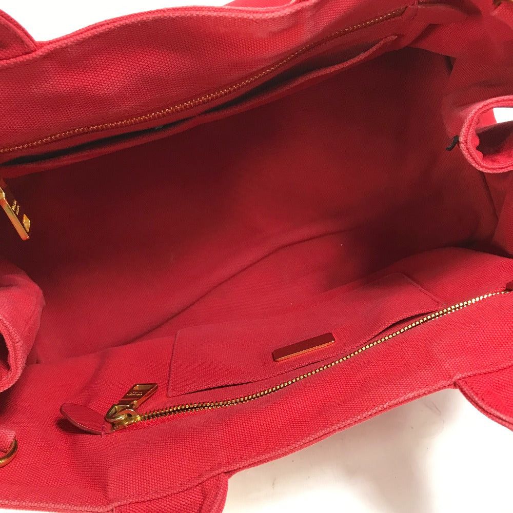 Prada Prada Triangle Logo Plate Canapa Gm Bijoux Handbag Tote Bag Canvas Women Red Size ONE SIZE - 13 Thumbnail