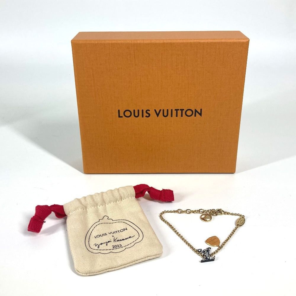 Louis Vuitton Louis Vuitton M0969A Lv X Yk Yayoi Kusama Collaboration Polka Dots Pumpkin Brasseries Iconic Accessories Chain Bracelet Metal Women Black Size ONE SIZE - 9 Thumbnail