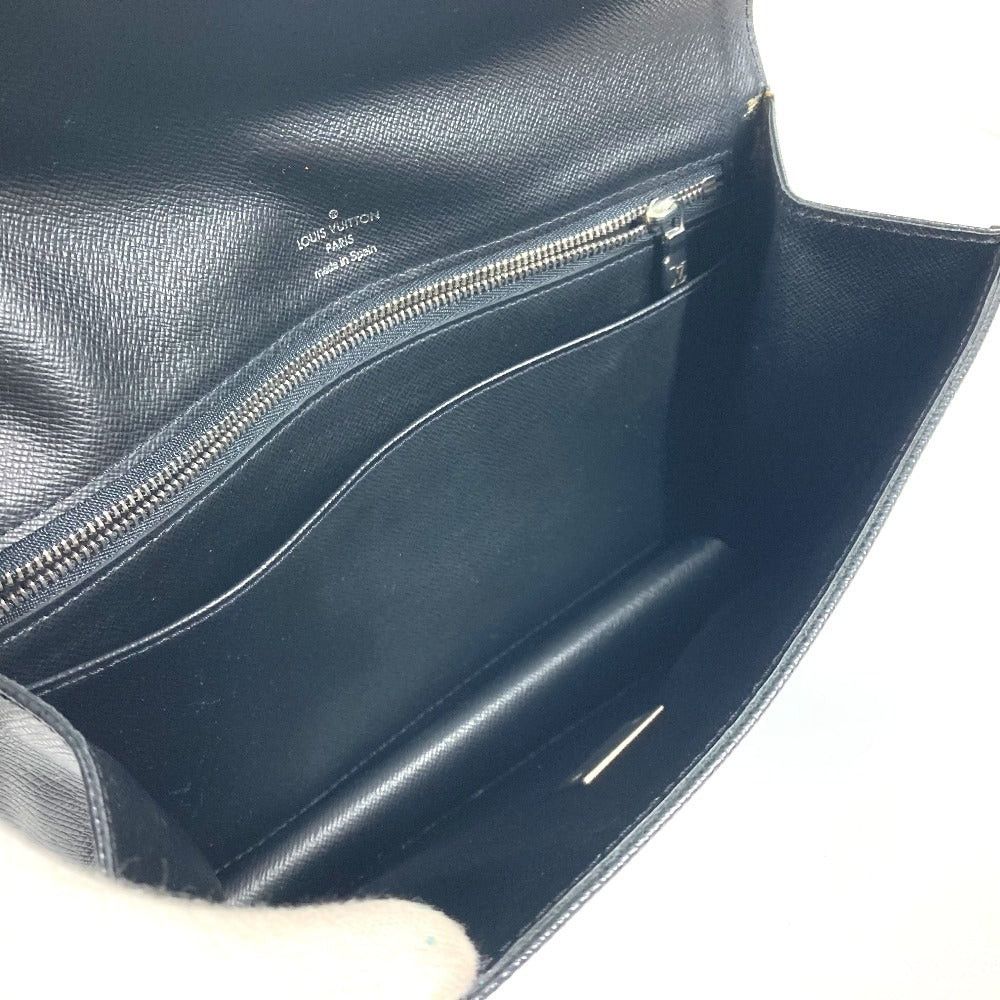 Louis Vuitton Louis Vuitton M30782 Taiga Selenga. Briefcase Strap Flap Pouch Clutch Bag Zippered Carrying Case Leather Men Aldouise Black Size ONE SIZE - 10 Thumbnail