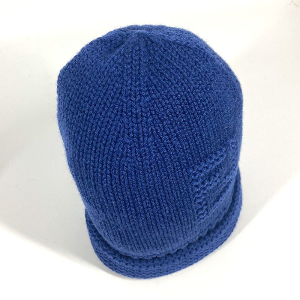 Fendi Fendi Logo Ff Beanie Chapeau Knitted Hat Knit Cap Wool Unisex Blue Size ONE SIZE - 5 Thumbnail