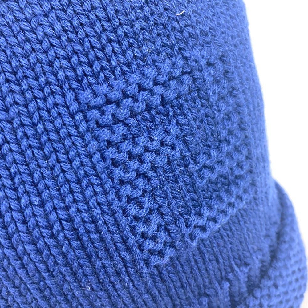 Fendi Fendi Logo Ff Beanie Chapeau Knitted Hat Knit Cap Wool Unisex Blue Size ONE SIZE - 6 Thumbnail