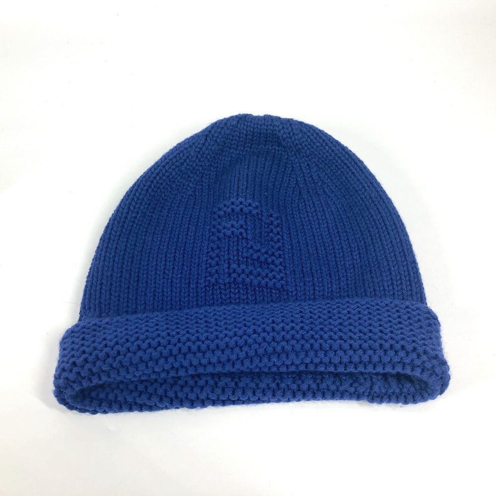 Fendi Fendi Logo Ff Beanie Chapeau Knitted Hat Knit Cap Wool Unisex Blue Size ONE SIZE - 7 Thumbnail