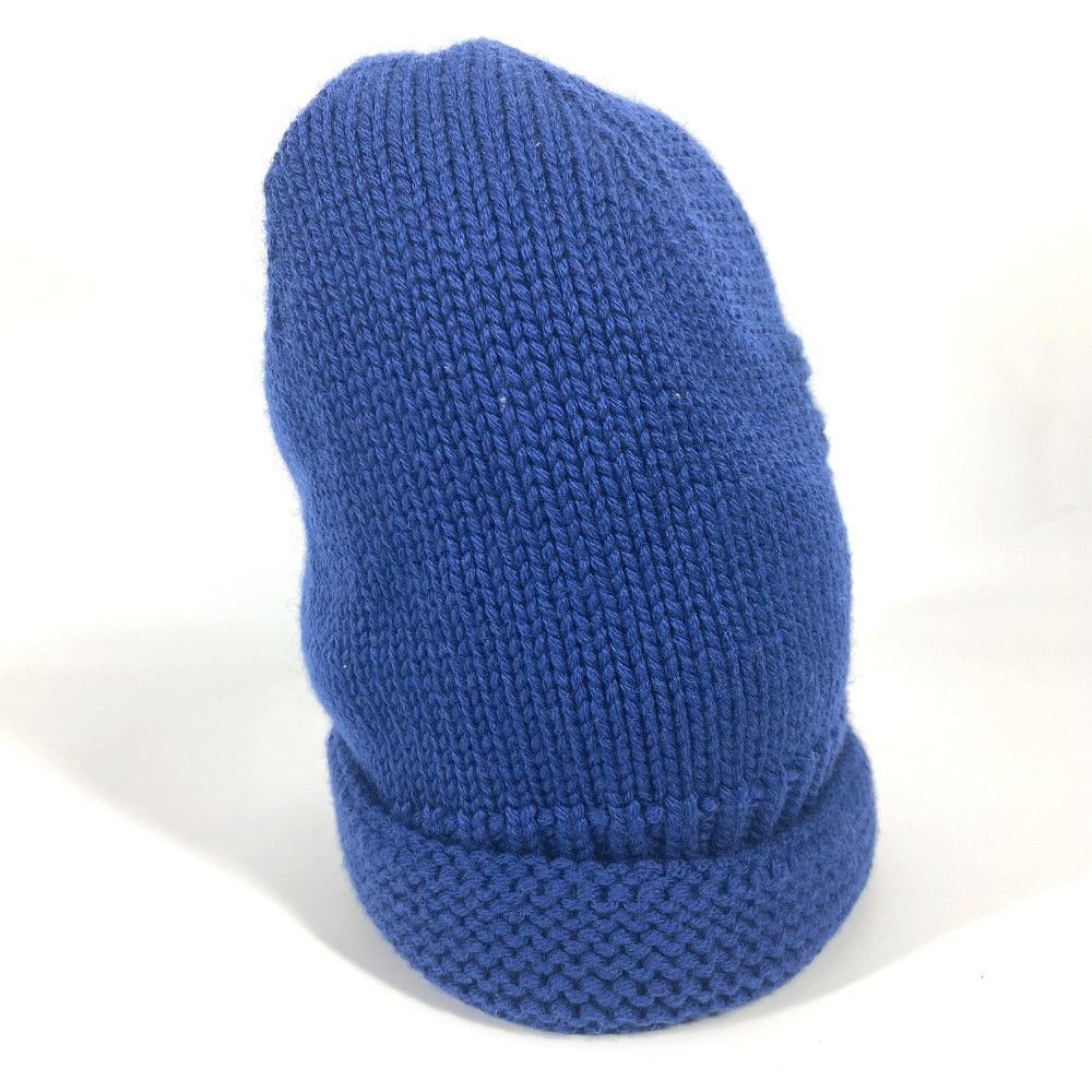 Fendi Fendi Logo Ff Beanie Chapeau Knitted Hat Knit Cap Wool Unisex Blue Size ONE SIZE - 4 Thumbnail
