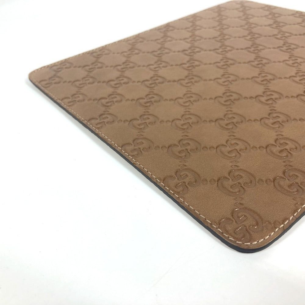 Gucci Gucci Guccissima Logo Mouse Pad Sundries Striped Leather Unisex Brown Size ONE SIZE - 5 Thumbnail