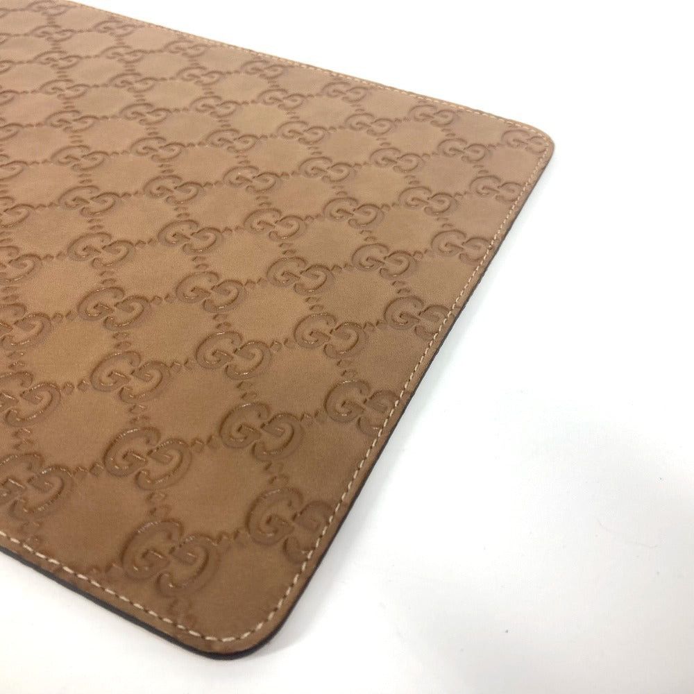 Gucci Gucci Guccissima Logo Mouse Pad Sundries Striped Leather Unisex Brown Size ONE SIZE - 7 Thumbnail