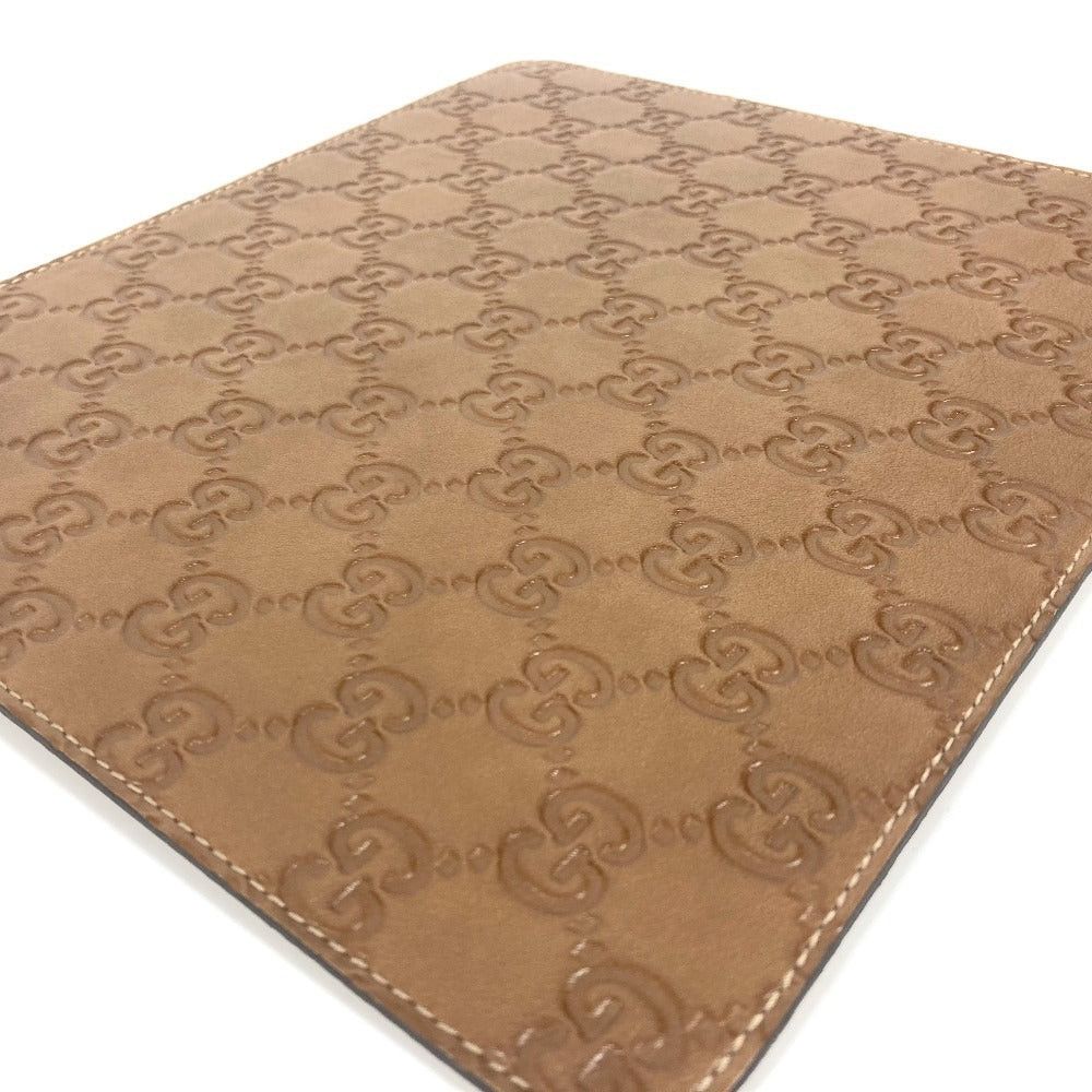 Gucci Gucci Guccissima Logo Mouse Pad Sundries Striped Leather Unisex Brown Size ONE SIZE - 6 Thumbnail