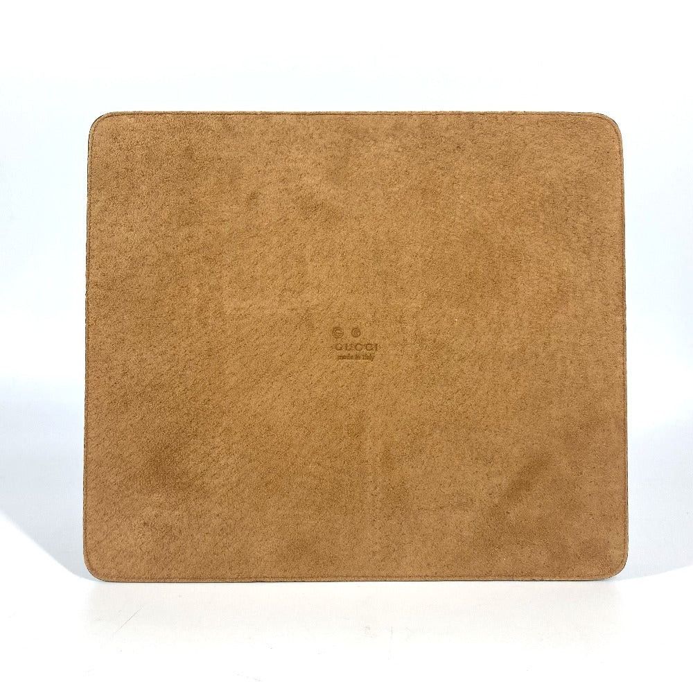 Gucci Gucci Guccissima Logo Mouse Pad Sundries Striped Leather Unisex Brown Size ONE SIZE - 2 Thumbnail