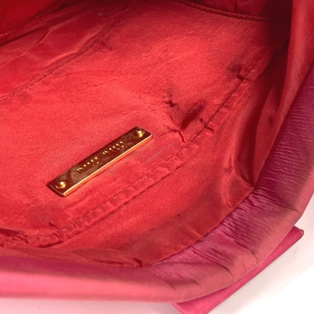 Miu Miu Miumiu Logo Matelasse With Straps Pouch Zippered Carrying Case Clutch Bag Nylon Women Pink Size ONE SIZE - 12 Thumbnail