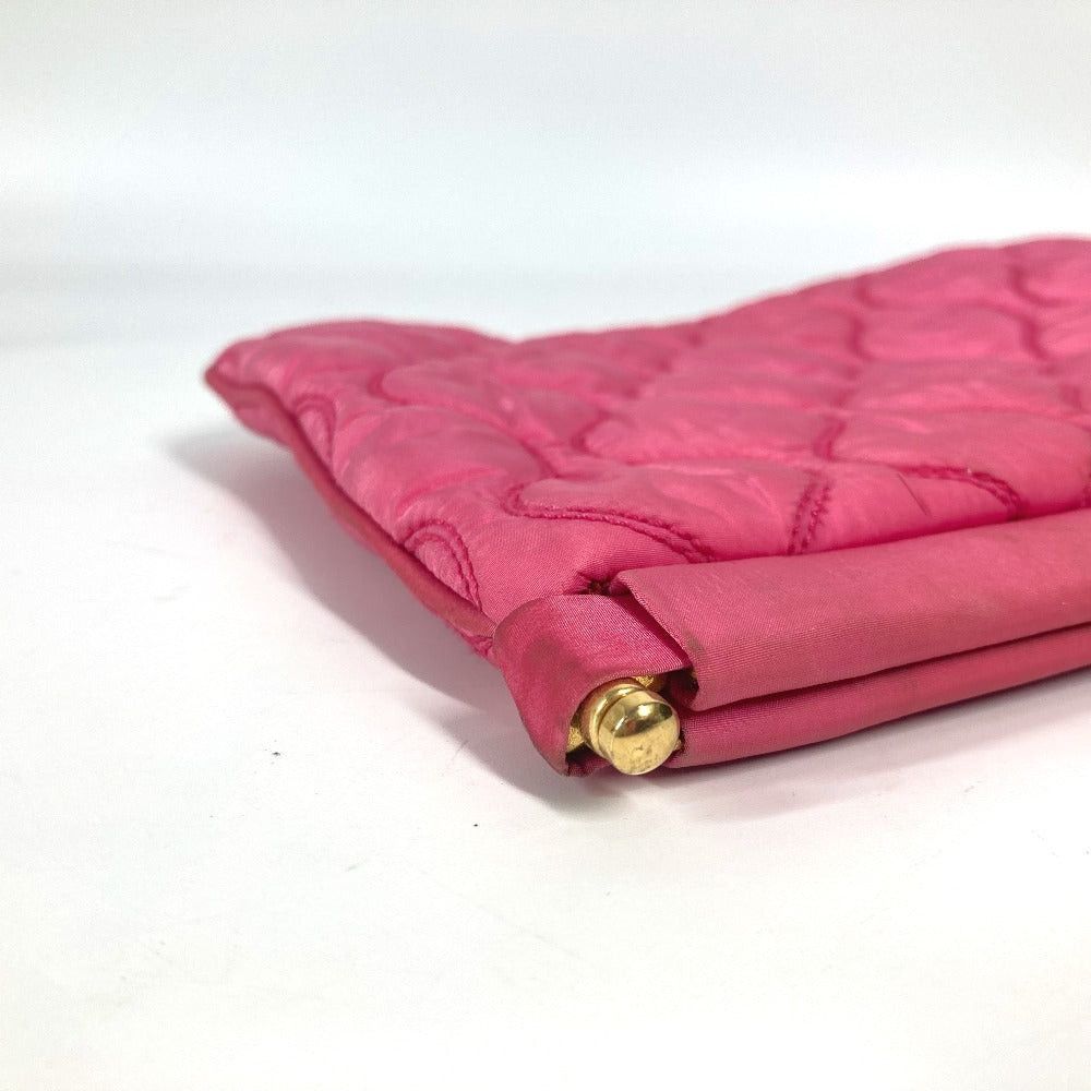 Miu Miu Miumiu Logo Matelasse With Straps Pouch Zippered Carrying Case Clutch Bag Nylon Women Pink Size ONE SIZE - 5 Thumbnail