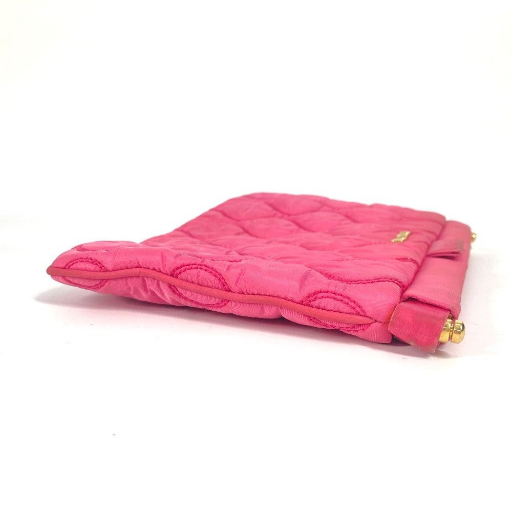 Miu Miu Miumiu Logo Matelasse With Straps Pouch Zippered Carrying Case Clutch Bag Nylon Women Pink Size ONE SIZE - 4 Thumbnail