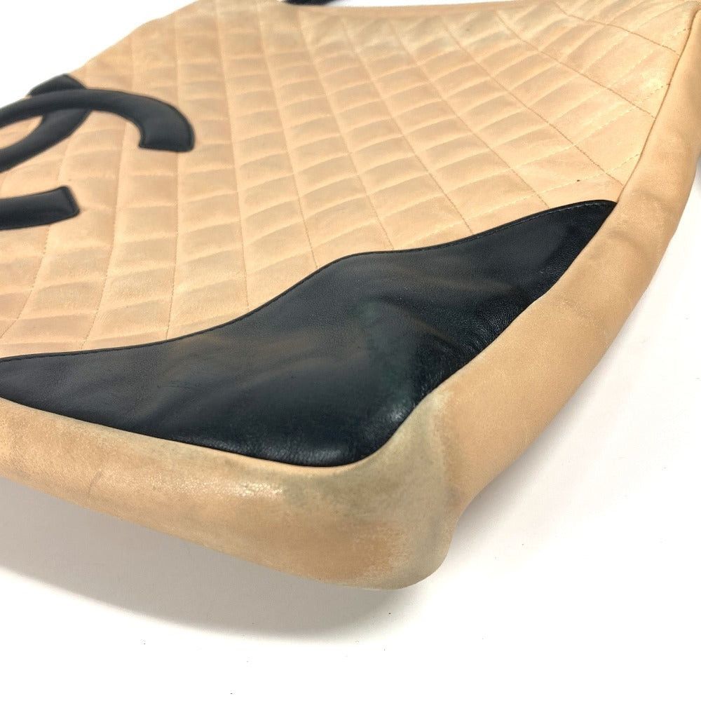 Chanel Chanel Cambon Line Cc Coma Mark Large Square Diagonal Hanging (E.G. Of A Rocket) Bicolor Shoulder Bag Leather Women Beige Size ONE SIZE - 5 Thumbnail