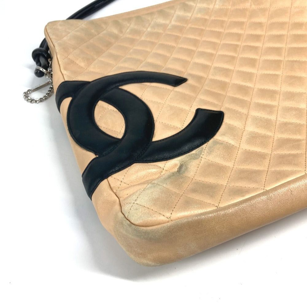 Chanel Chanel Cambon Line Cc Coma Mark Large Square Diagonal Hanging (E.G. Of A Rocket) Bicolor Shoulder Bag Leather Women Beige Size ONE SIZE - 6 Thumbnail