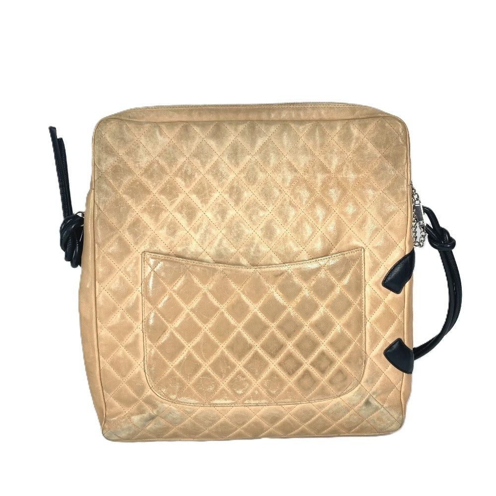 Chanel Chanel Cambon Line Cc Coma Mark Large Square Diagonal Hanging (E.G. Of A Rocket) Bicolor Shoulder Bag Leather Women Beige Size ONE SIZE - 2 Thumbnail