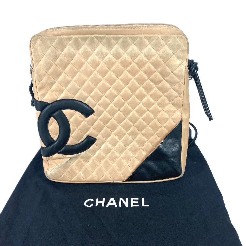 Chanel Chanel Cambon Line Cc Coma Mark Large Square Diagonal Hanging (E.G. Of A Rocket) Bicolor Shoulder Bag Leather Women Beige Size ONE SIZE - 14 Thumbnail