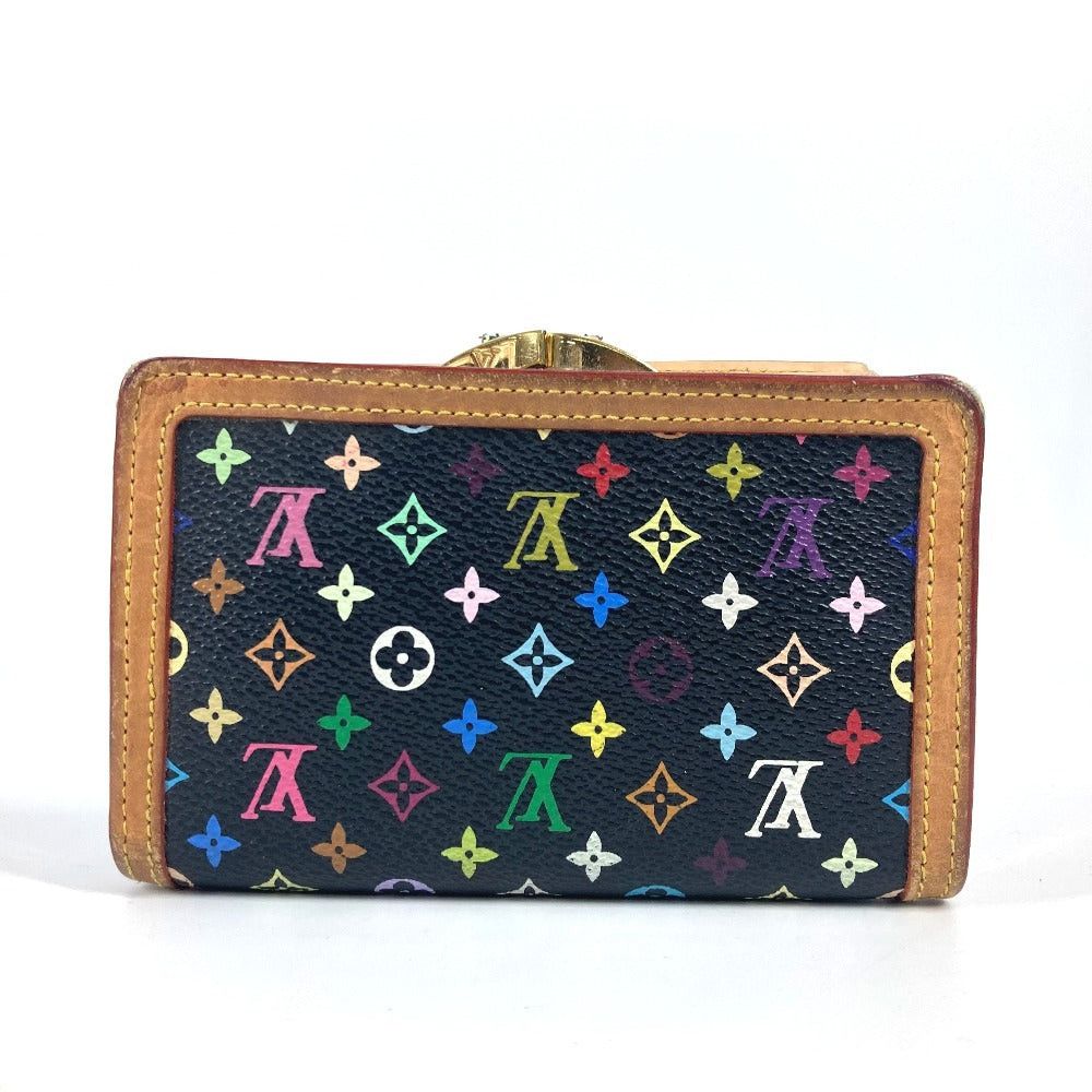 Louis Vuitton Louis Vuitton M92988 Monogram Multicolor Port Monet Bier Viennois Compact Wallet Handbag Bi-Fold Canvas Women Noir Black Size ONE SIZE - 2 Thumbnail