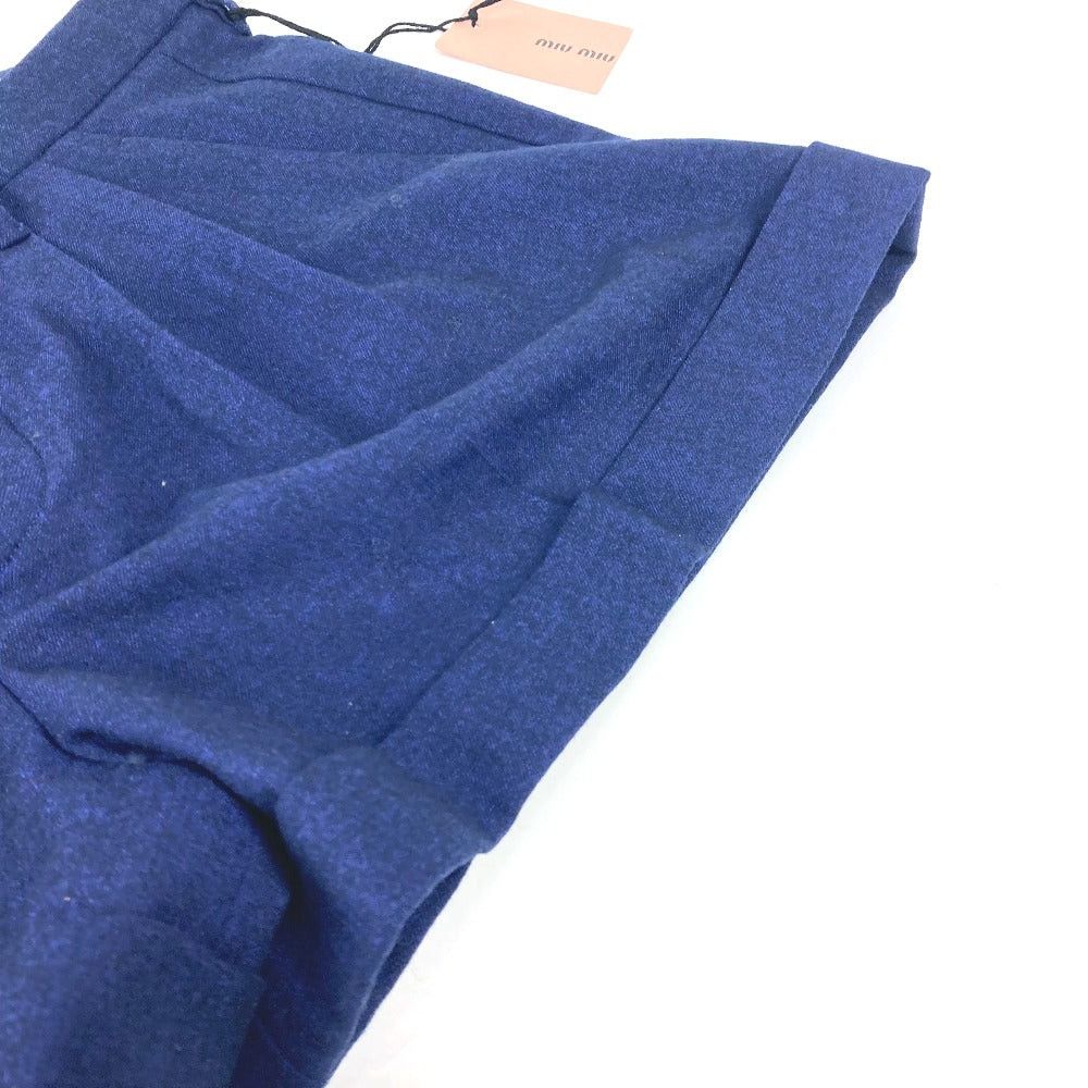 Miu Miu Miumiu Mp676 Apparel (Clothing) Bottoms Shorts Wool Women Blue Size ONE SIZE - 5 Thumbnail