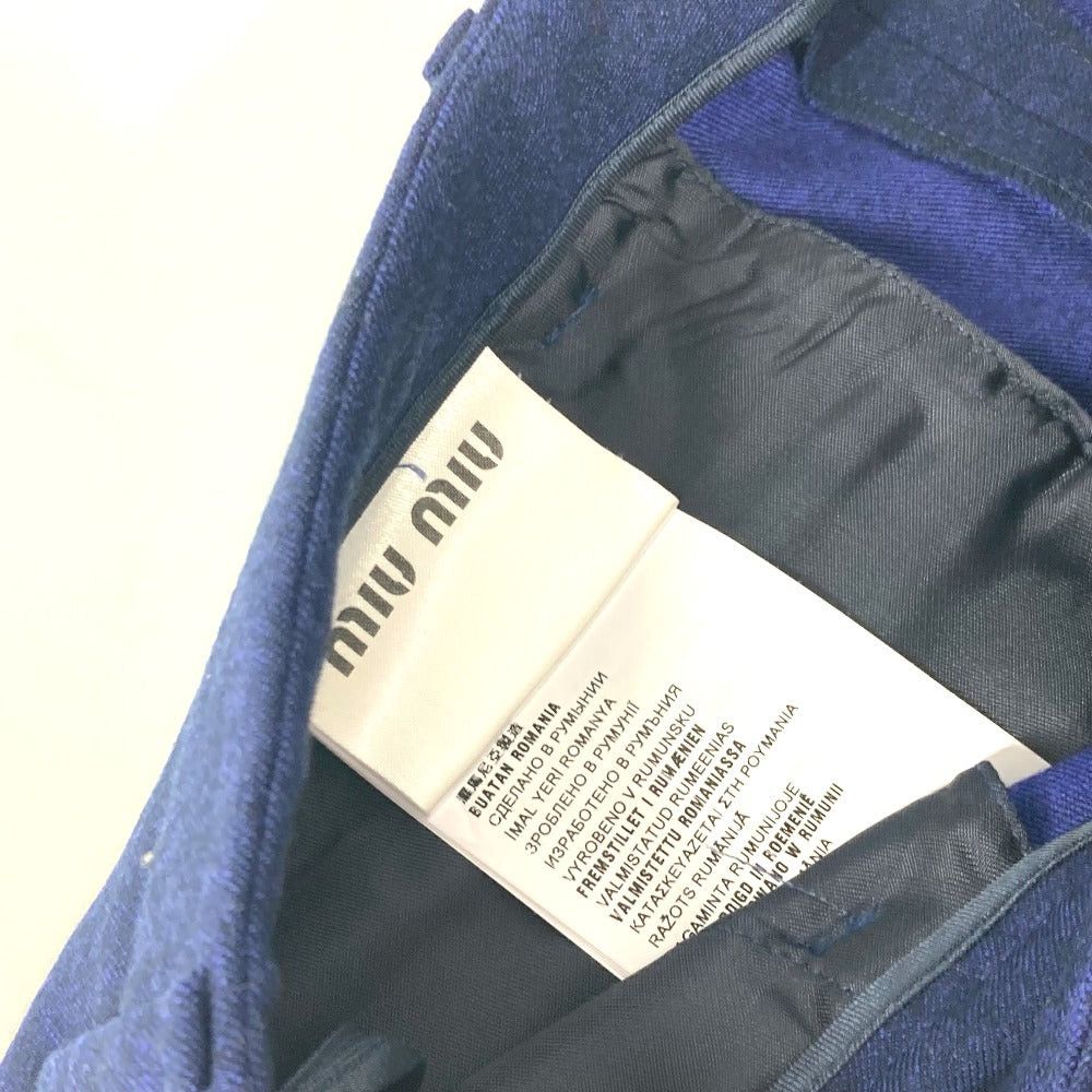 Miu Miu Miumiu Mp676 Apparel (Clothing) Bottoms Shorts Wool Women Blue Size ONE SIZE - 8 Thumbnail