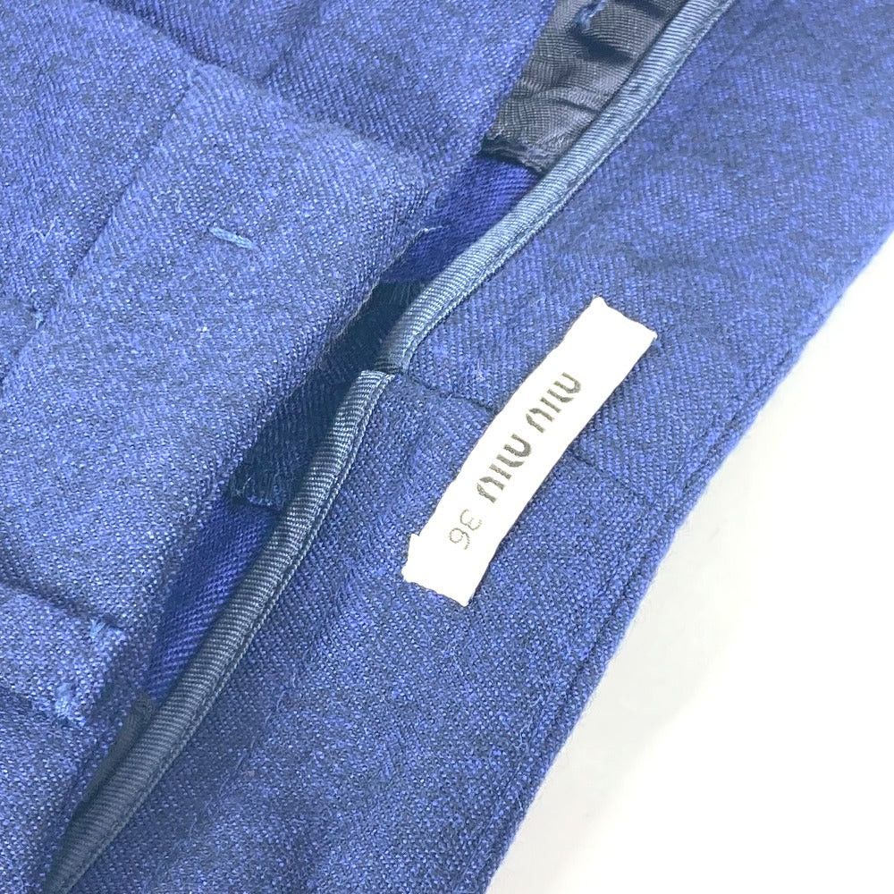 Miu Miu Miumiu Mp676 Apparel (Clothing) Bottoms Shorts Wool Women Blue Size ONE SIZE - 4 Thumbnail