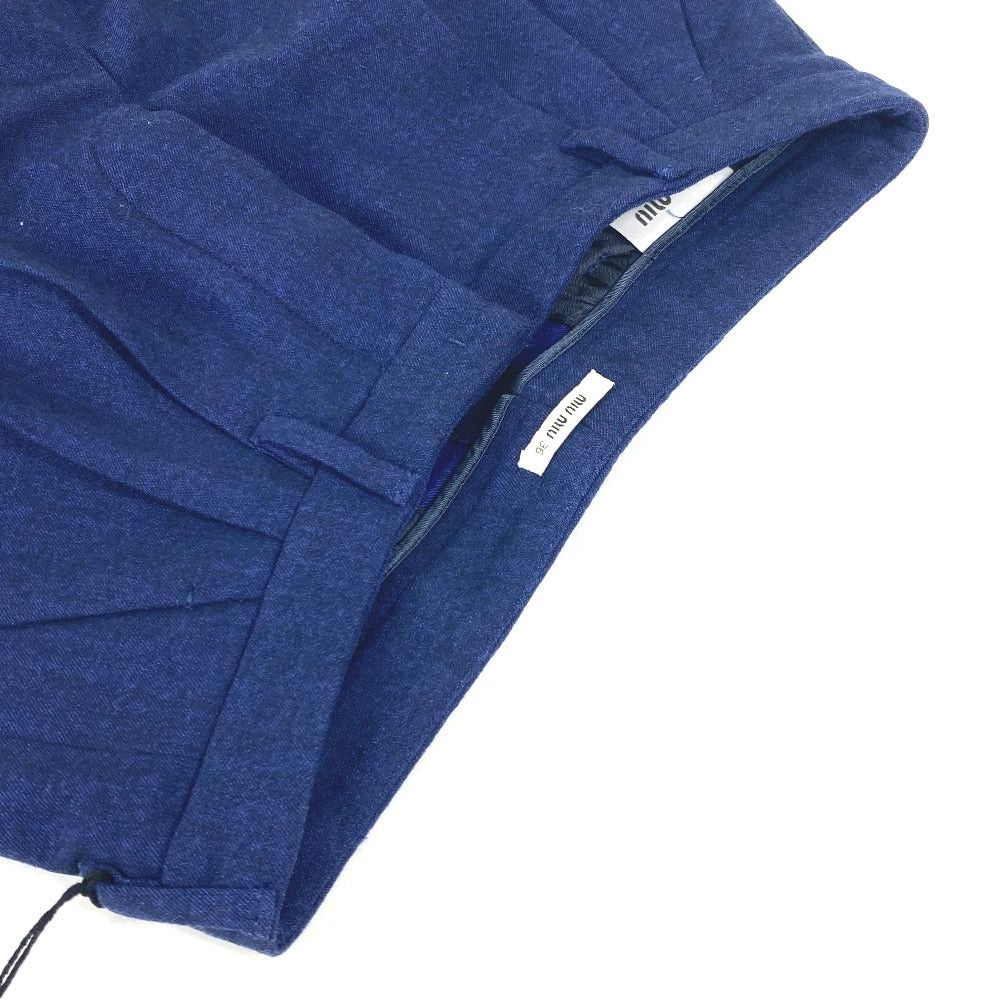 Miu Miu Miumiu Mp676 Apparel (Clothing) Bottoms Shorts Wool Women Blue Size ONE SIZE - 3 Thumbnail