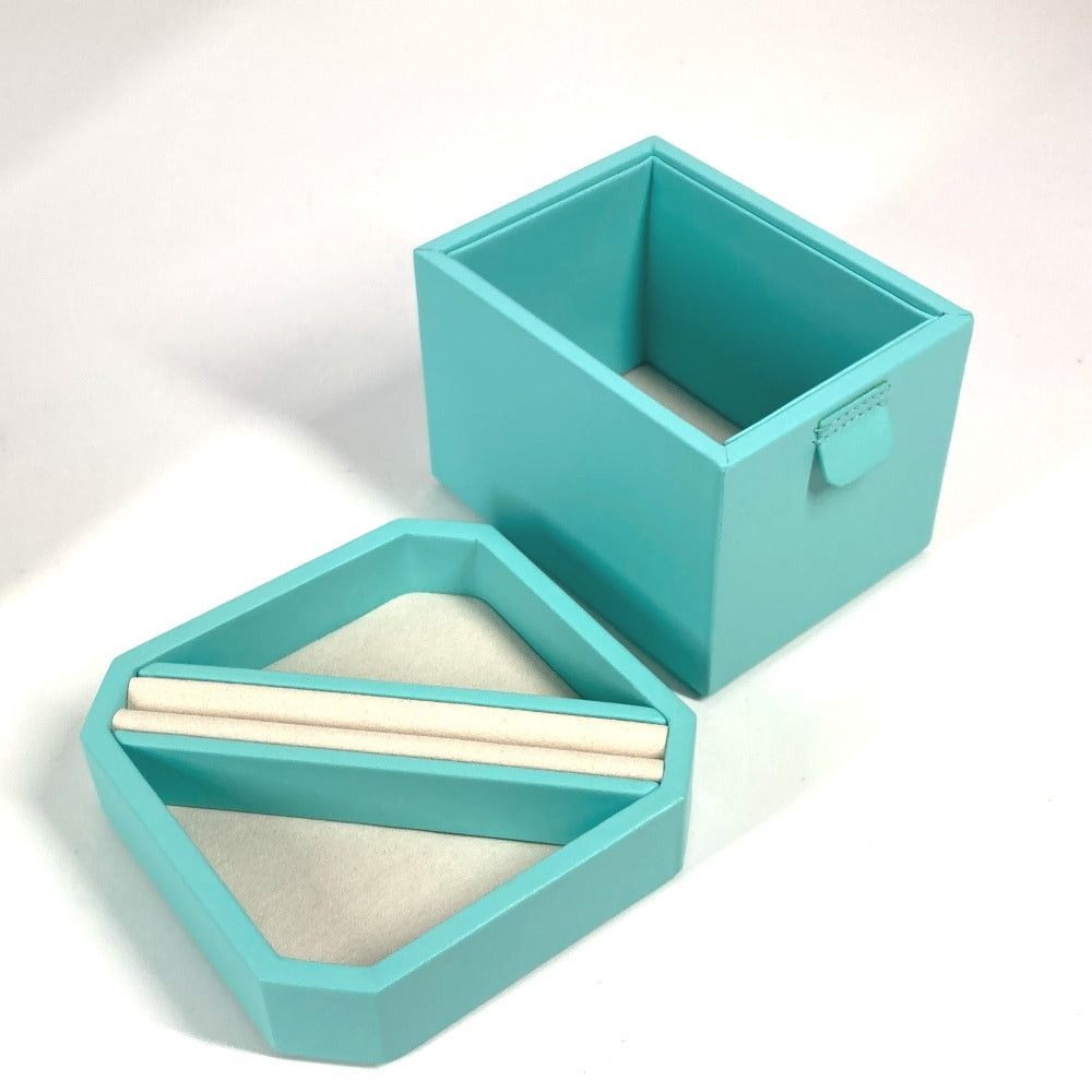 Tiffany & Co. 73476933 Tiffany Facet Jewelry Box (Tall) Accessory Case Leather Women Blue Size ONE SIZE - 11 Thumbnail